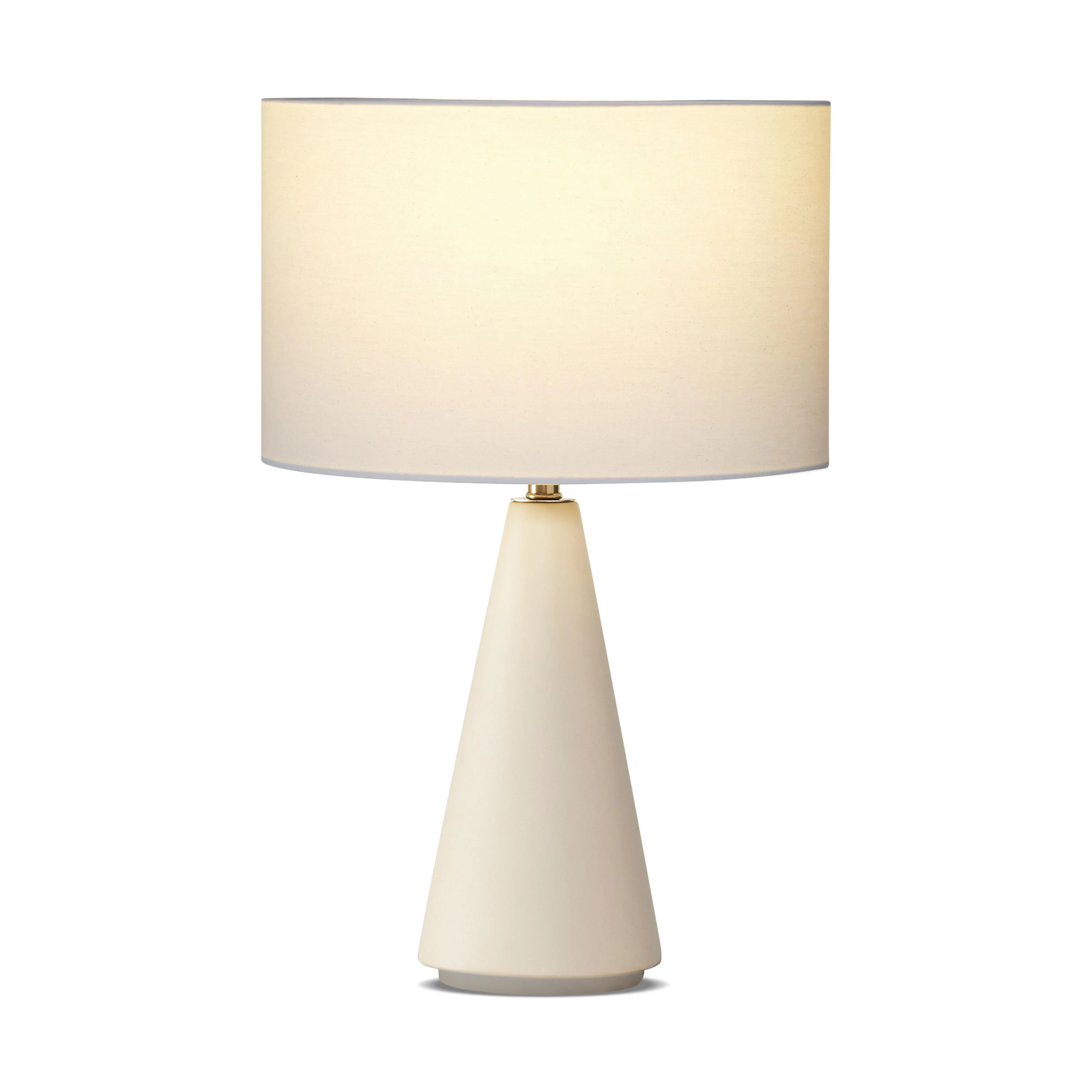 Brightech Nathaniel 20" Cement LED Table Lamp - Sleek Minimalist Design with Cream Cotton Drum Shade - Eco-Friendly, Energy-Efficient Light for Urban and Coastal Decor