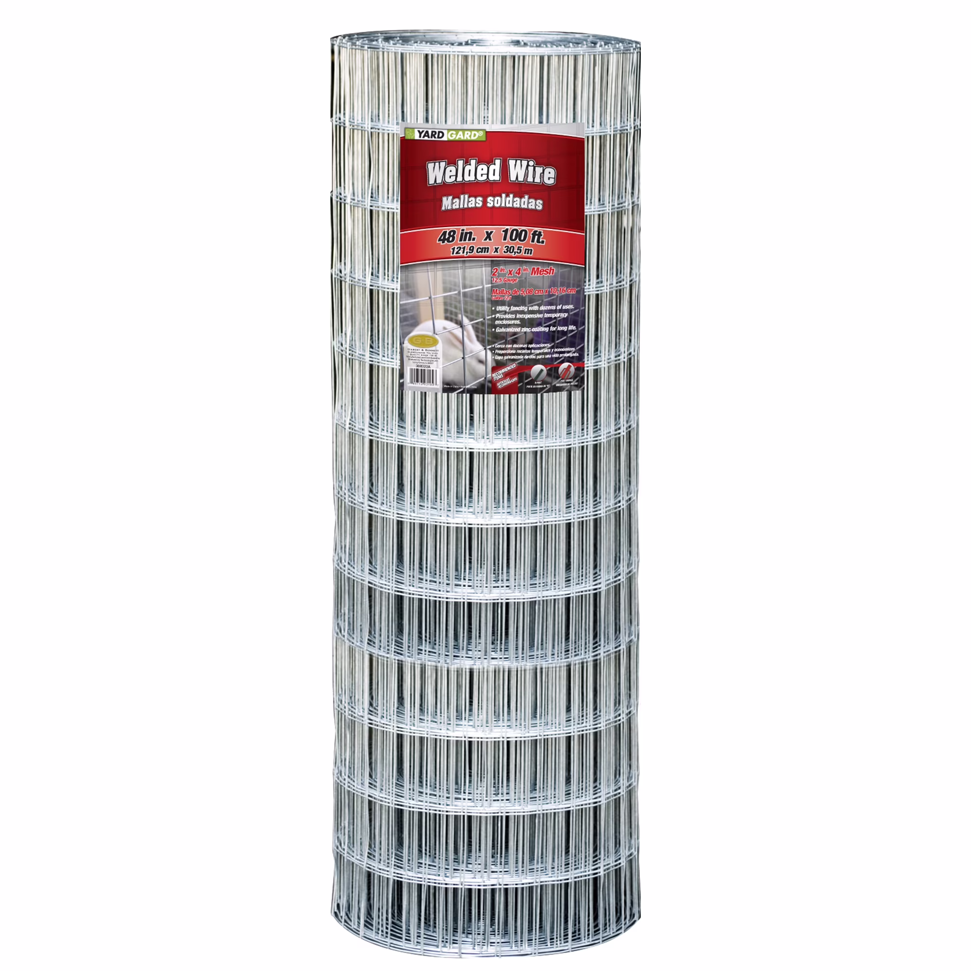 YARDGARD 48 inch by 100 foot 12.5 gauge 2 inch by 4 inch mesh galvanized welded wire