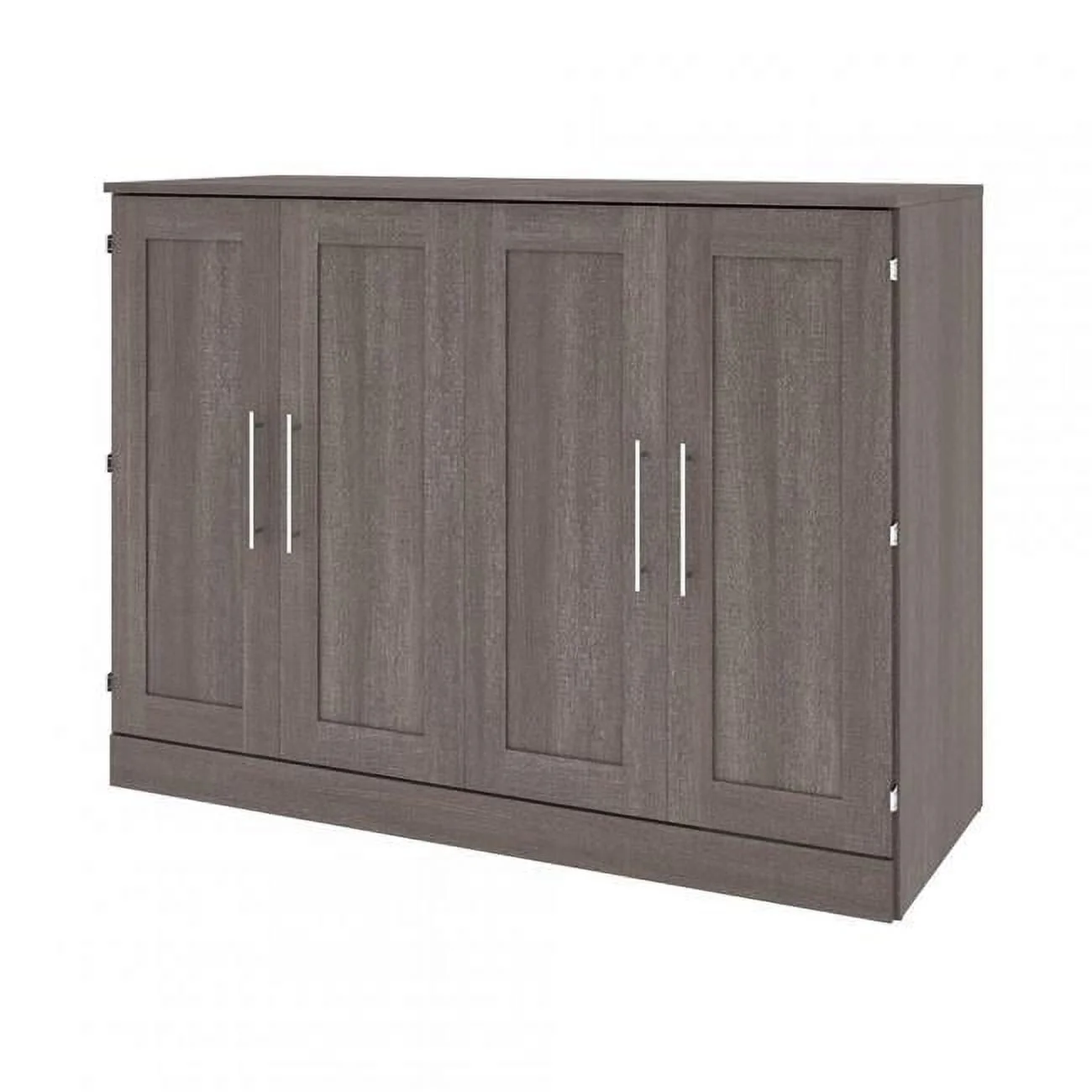 Pur by Bestar Full Cabinet Bed with Mattress in Rustic Brown