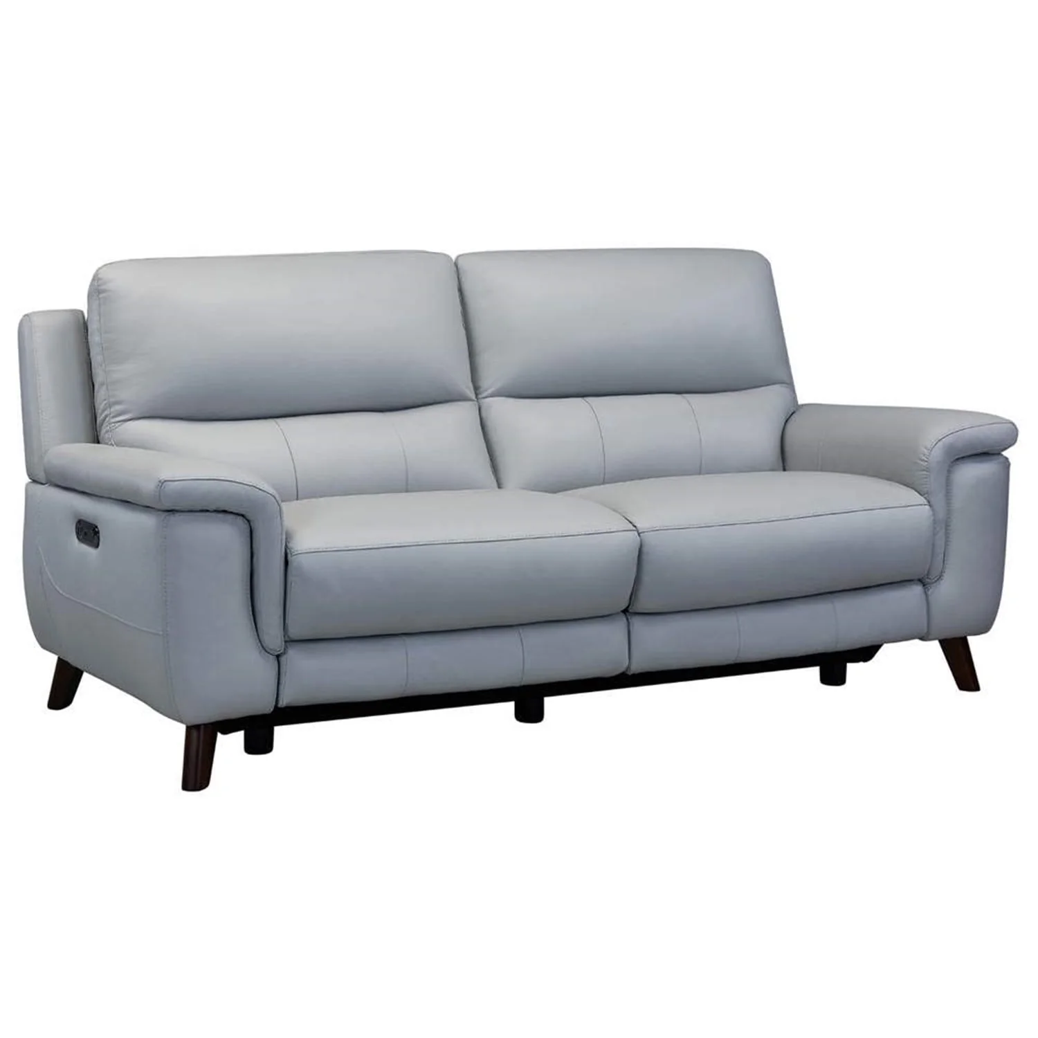 Lizette Top Grain Leather Dove Grey Power Recliner Sofa with USB