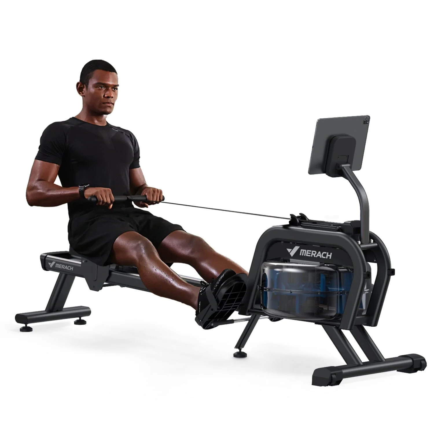 MERACH Water Rowing Machine 16 Levels Magnetic Auto Resistance 350lb Max Weight Rower for Home
