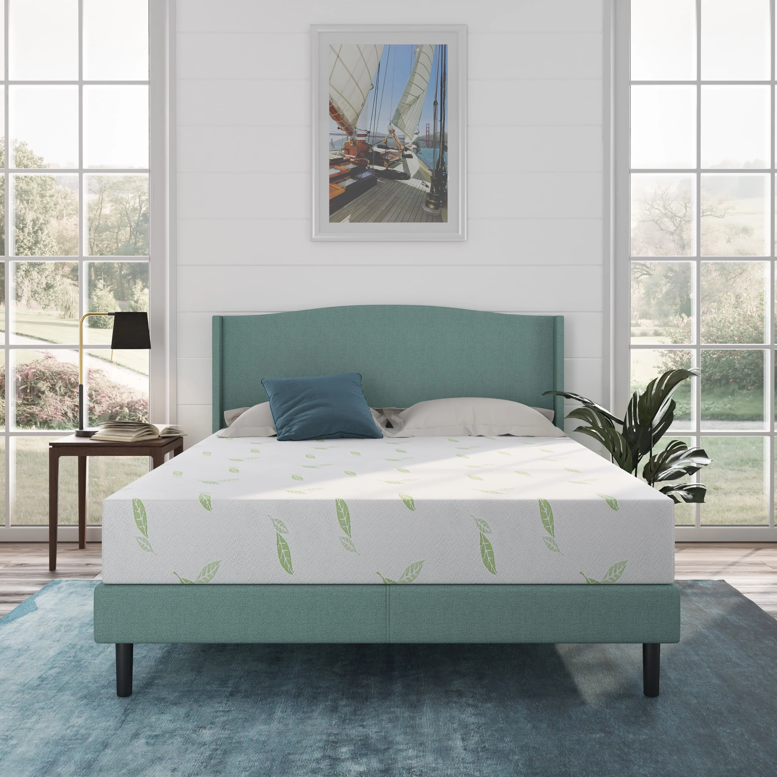 Anula 8" Green Tea Memory Foam Mattress, Queen