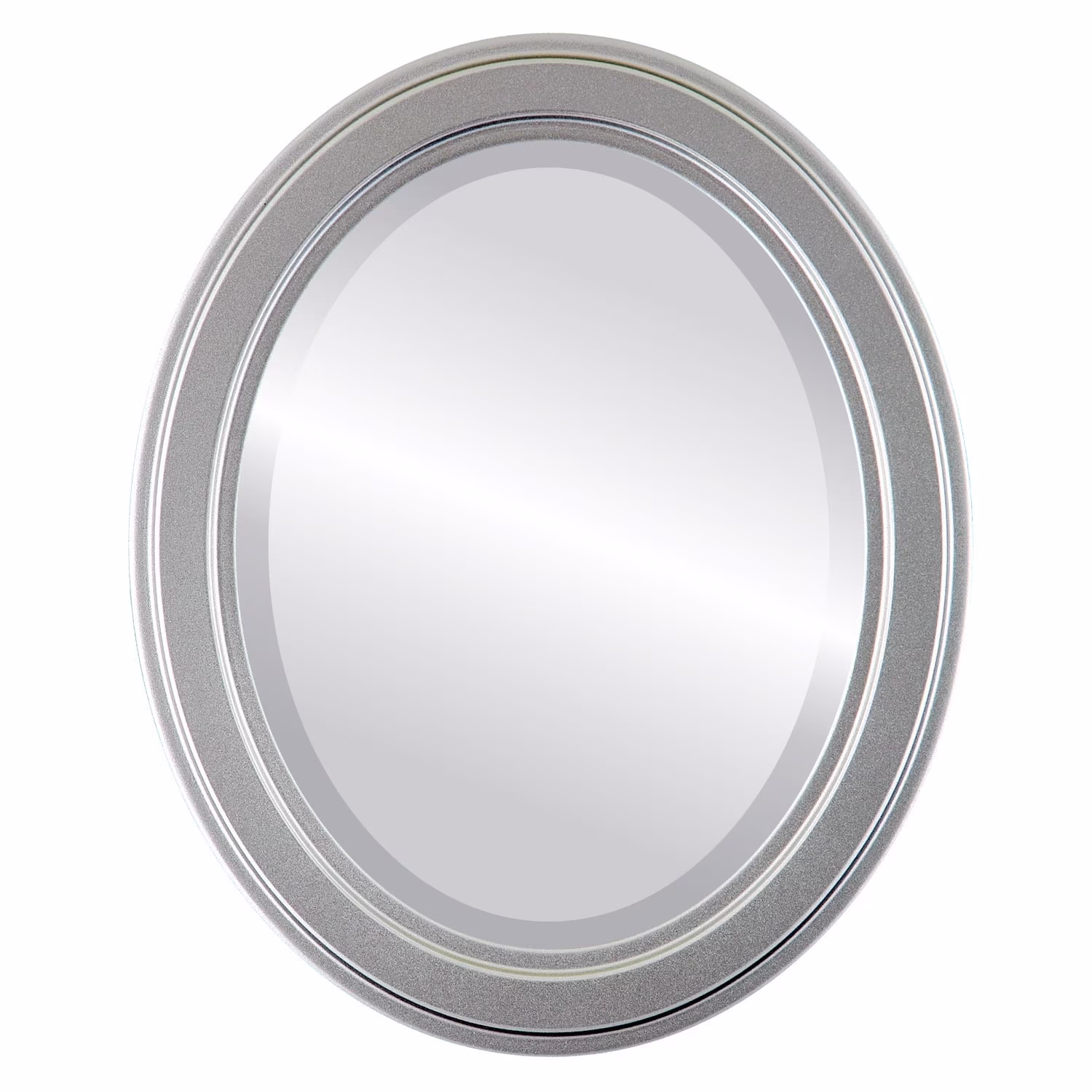 OVALCREST by The OVALCREST Mirror Store Wright Framed Oval Mirror in Silver Spray 23x27