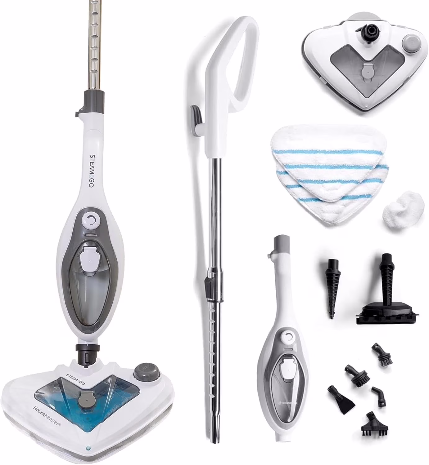 Steam & Go 10-in-1 Steam Cleaner with Detachable Base Steamer Mop Floor Cleaner