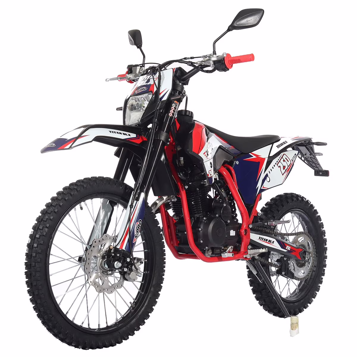 X-PRO Titan DLX 250cc Gas Dirt Bike Pit Bike Adult Bike,Big 21"/18" Wheels, Zongshen Engine!