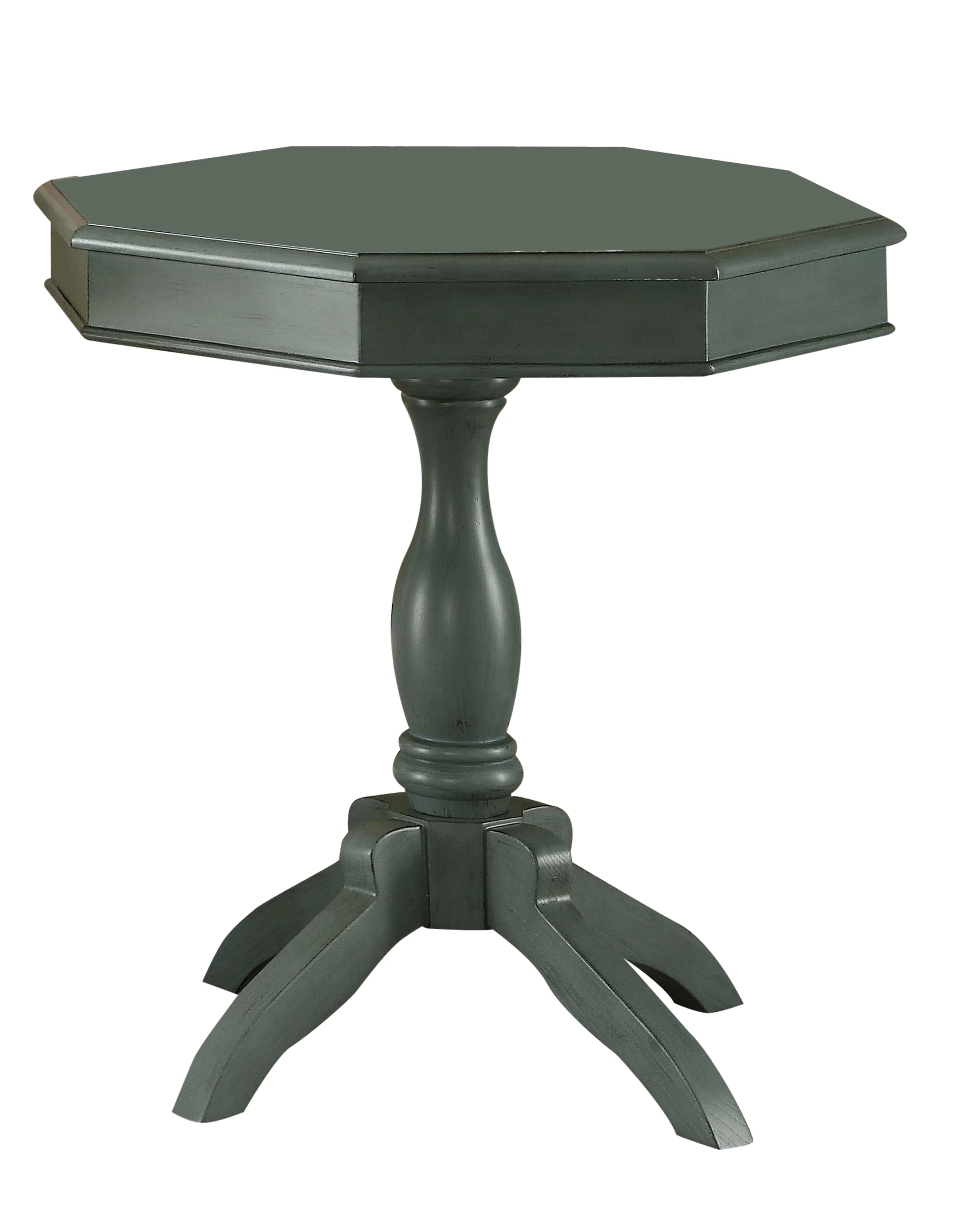Furniture of America Milah Wooden Octagon Side Table, Teal