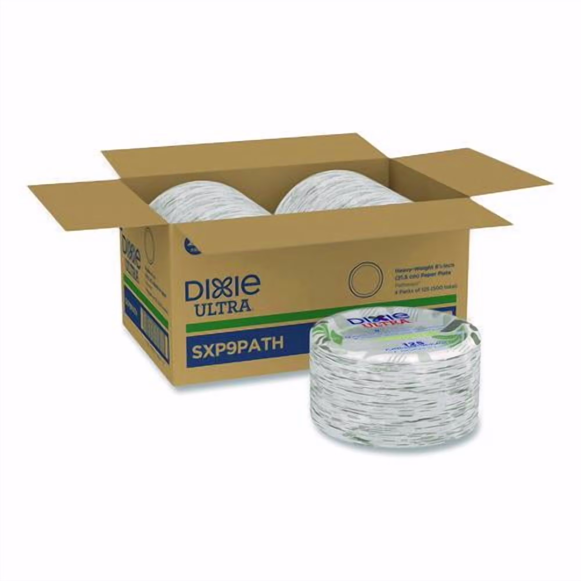 Pathways Soak Proof Shield Heavyweight Paper Plates, Wisesize, 8.5" Dia, Green/burgundy, 500/carton | Bundle of 2