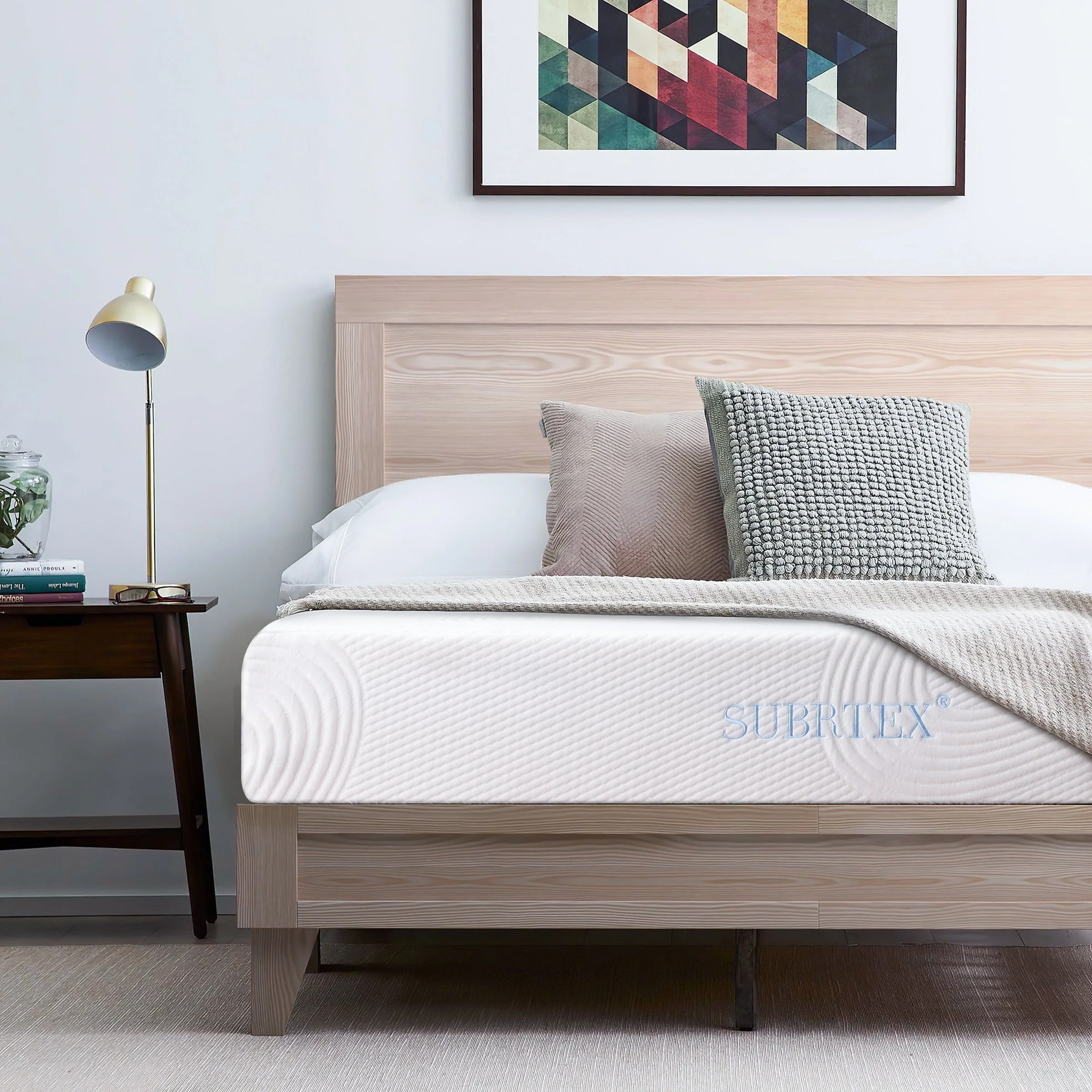 Subrtex 10" Gel Memory Foam Mattress in a Box, Queen