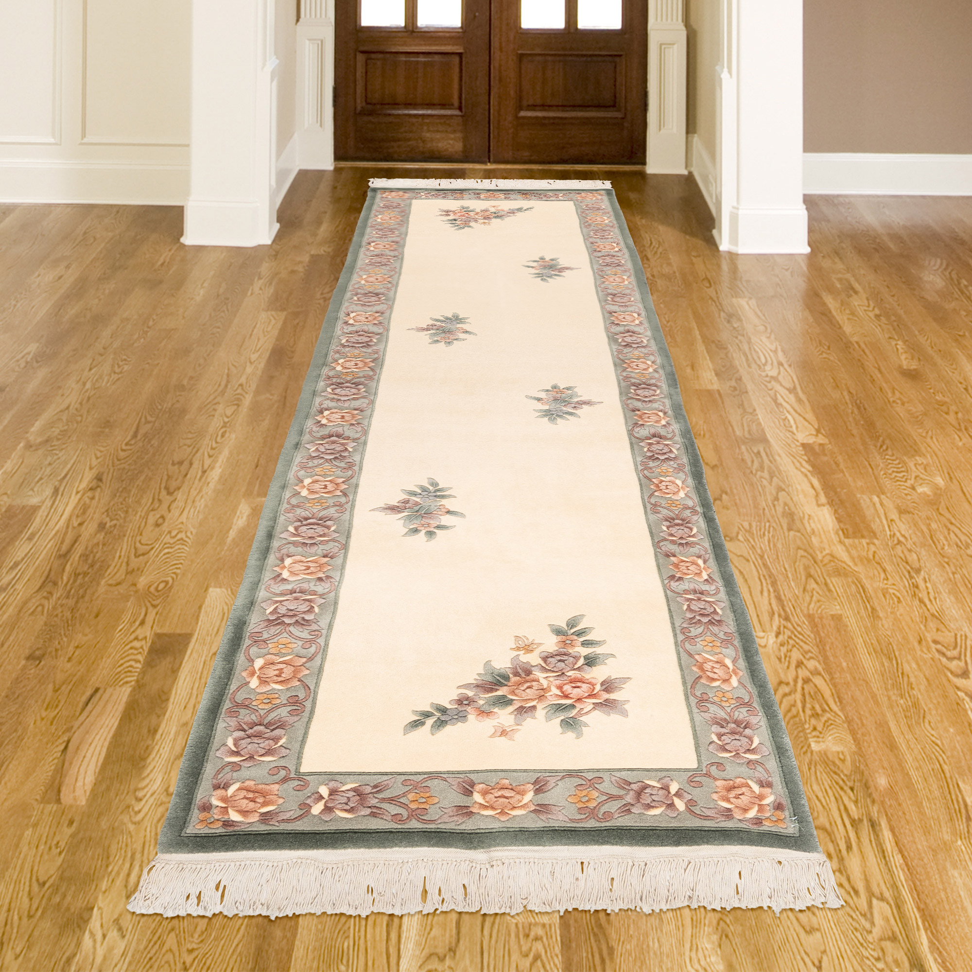 Pagoda Hand Knotted Rug Collection, Shan Floral Ivory Sage