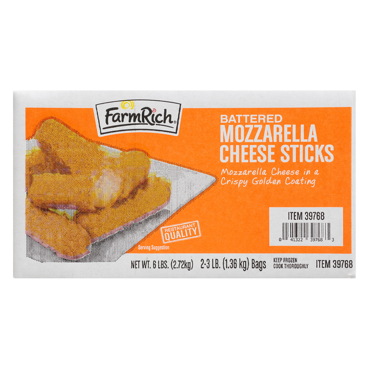 Farm Rich Battered Mozzarella Cheese Sticks, 3 lbs, 2-count