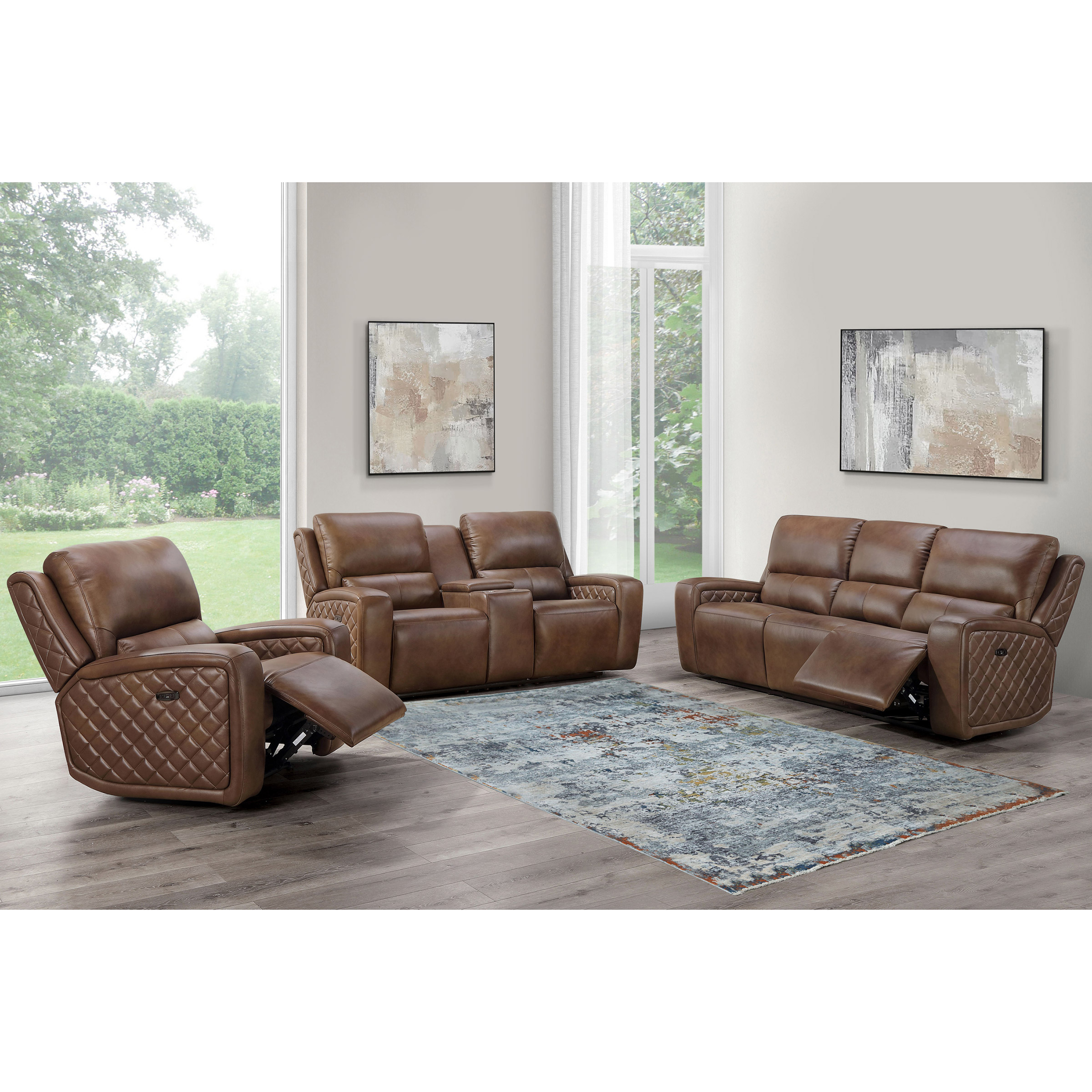 Dominick 3-piece Leather Power Reclining Set with Power Headrests