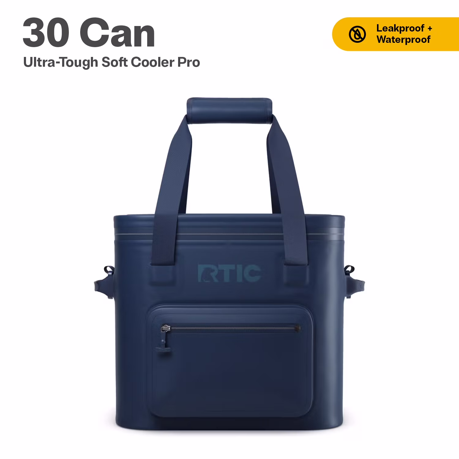 RTIC 30 Can Ultra-Tough Soft Cooler Pro, Leakproof Cooler, Waterproof Zipper, Navy