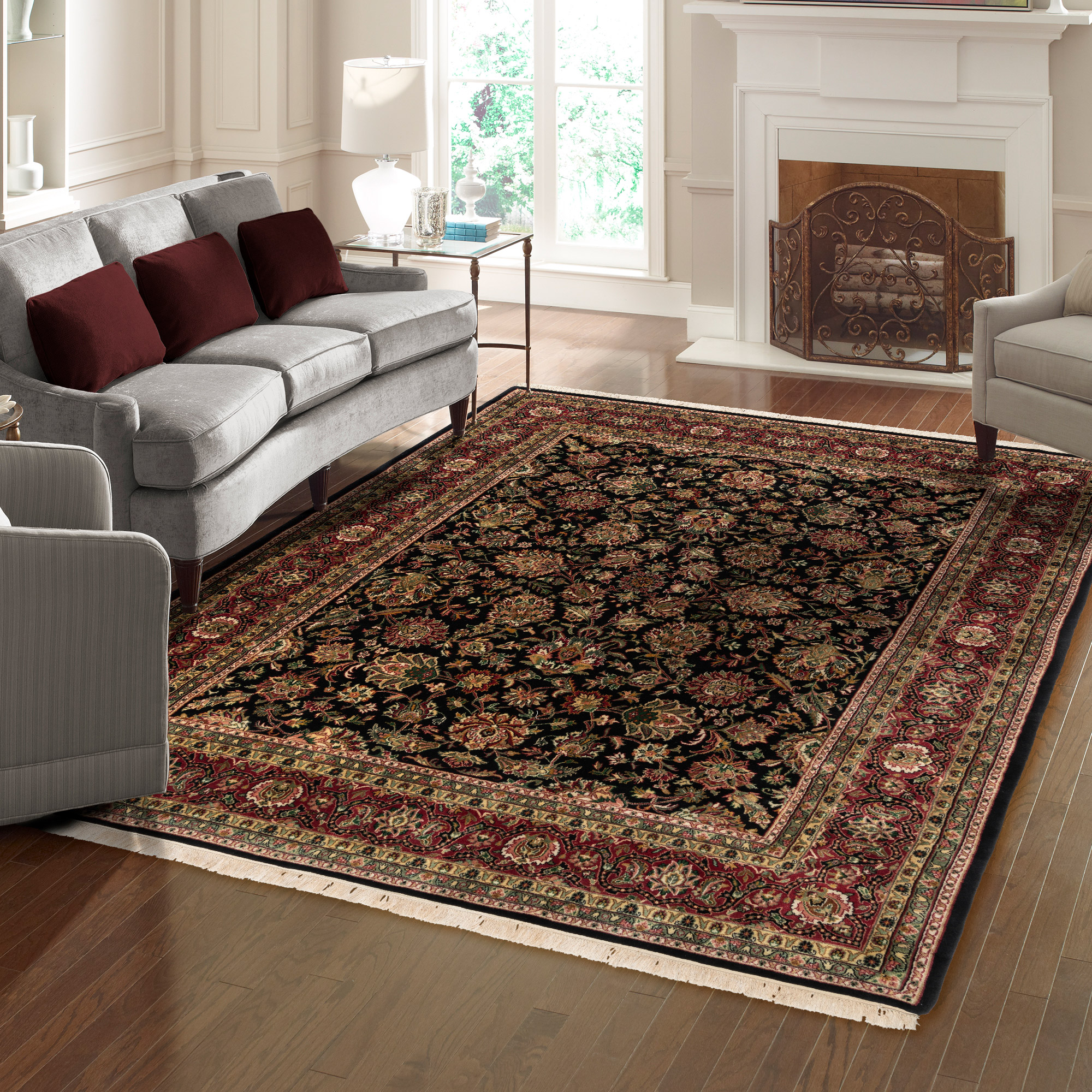Montacute Hand Knotted Rug Collection, St. Moritz Black