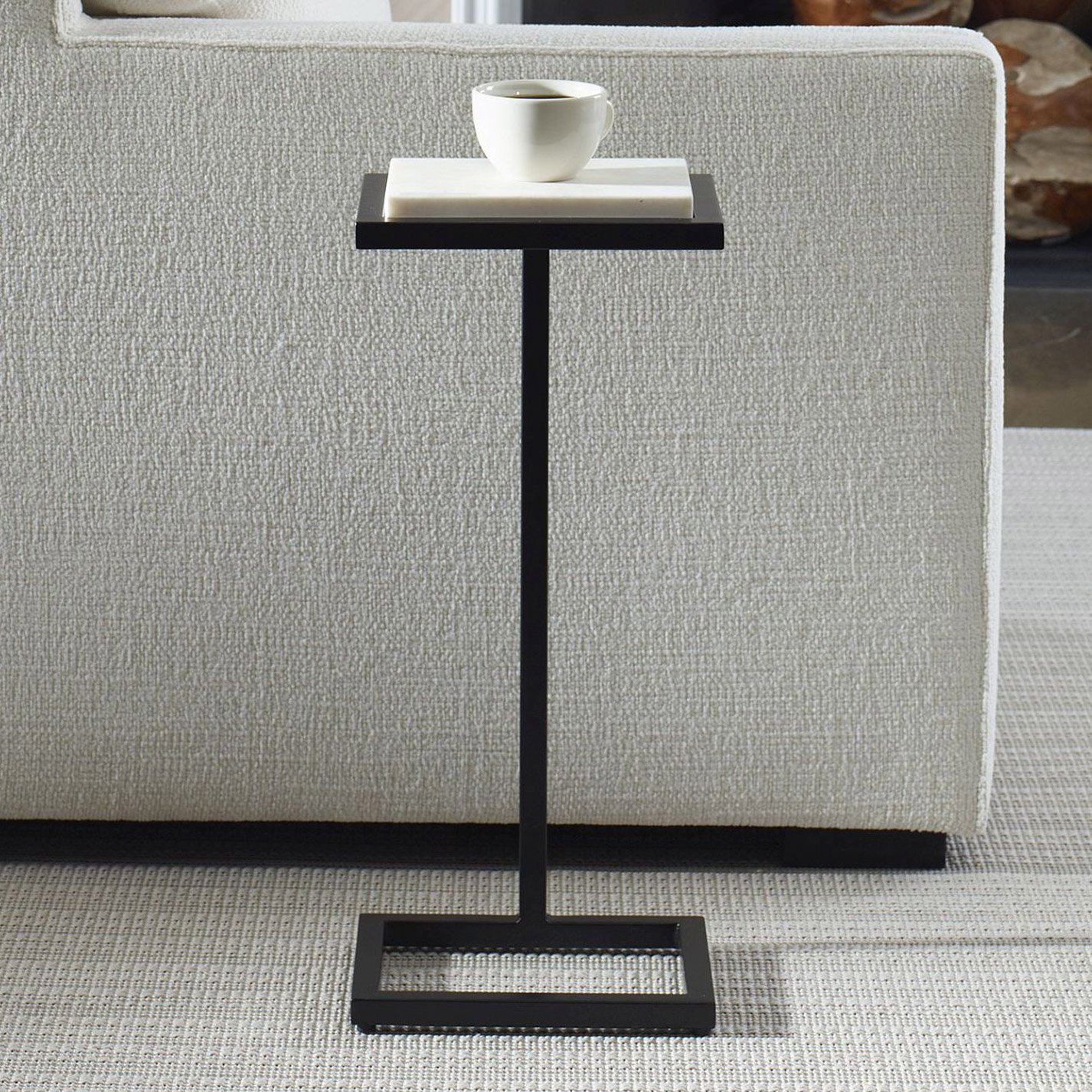 Cailin 23' Side Table, White Marble
