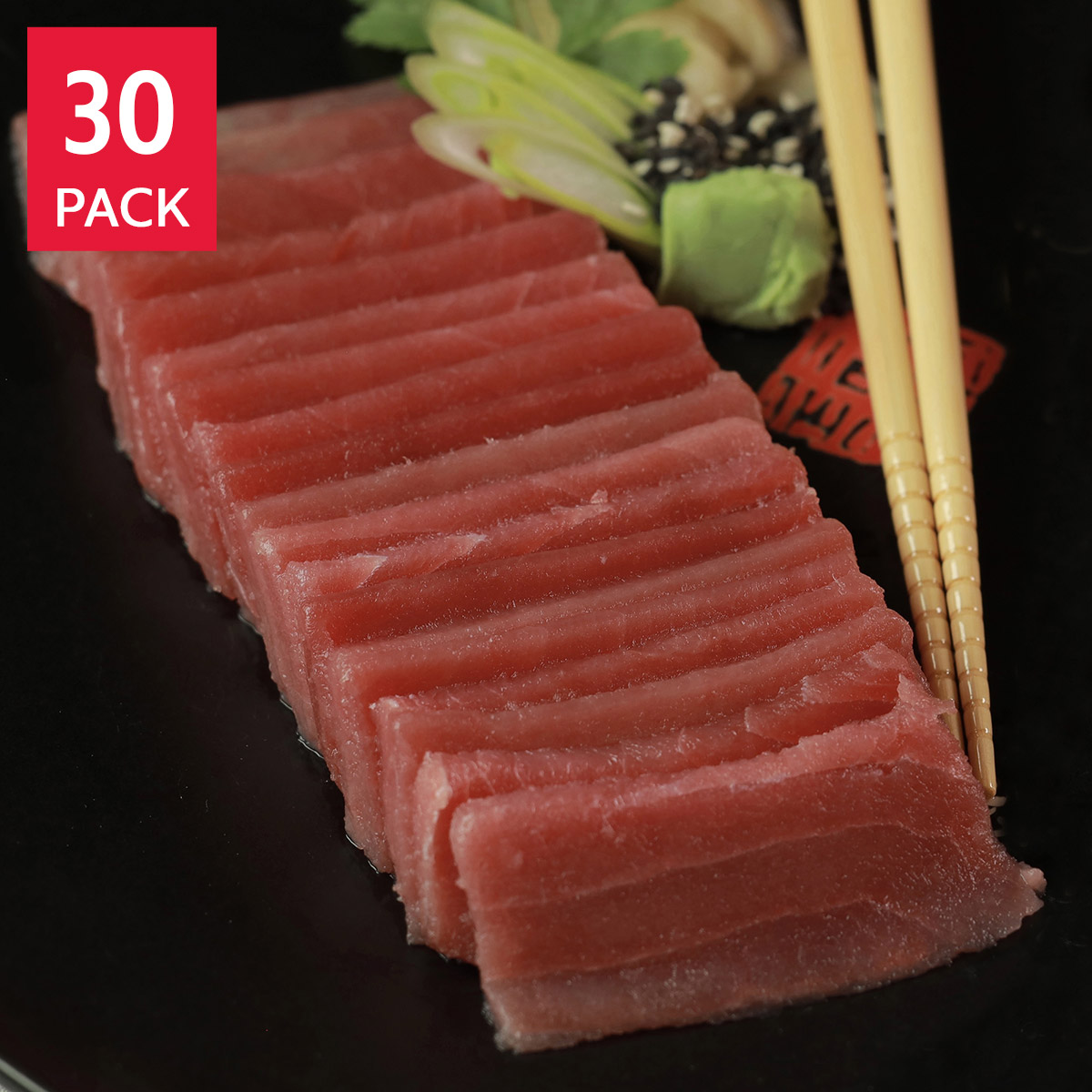 Ahi Tuna Saku Slices, 30 Total Packs, 1 Case Totaling 9.93 Lbs.