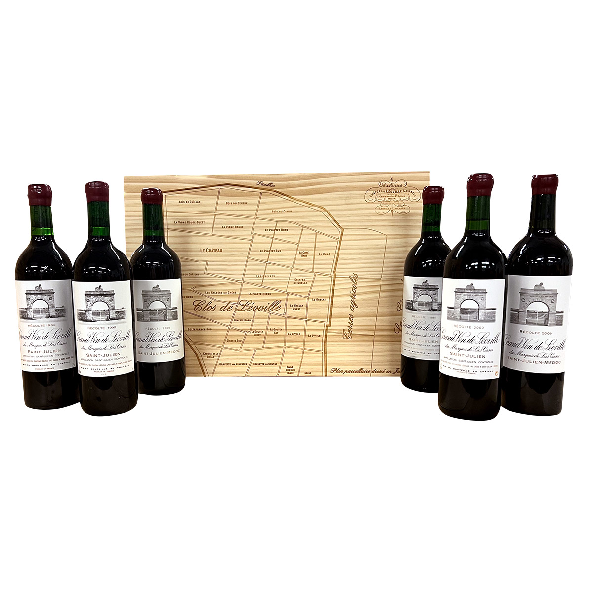 Leoville Las Cases 'Collection Miroir' Vertical Set 1982, 1990, 1996, 2000, 2005, 2009, 6 Pack, 750ml CA ONLY (PRE-SALE)