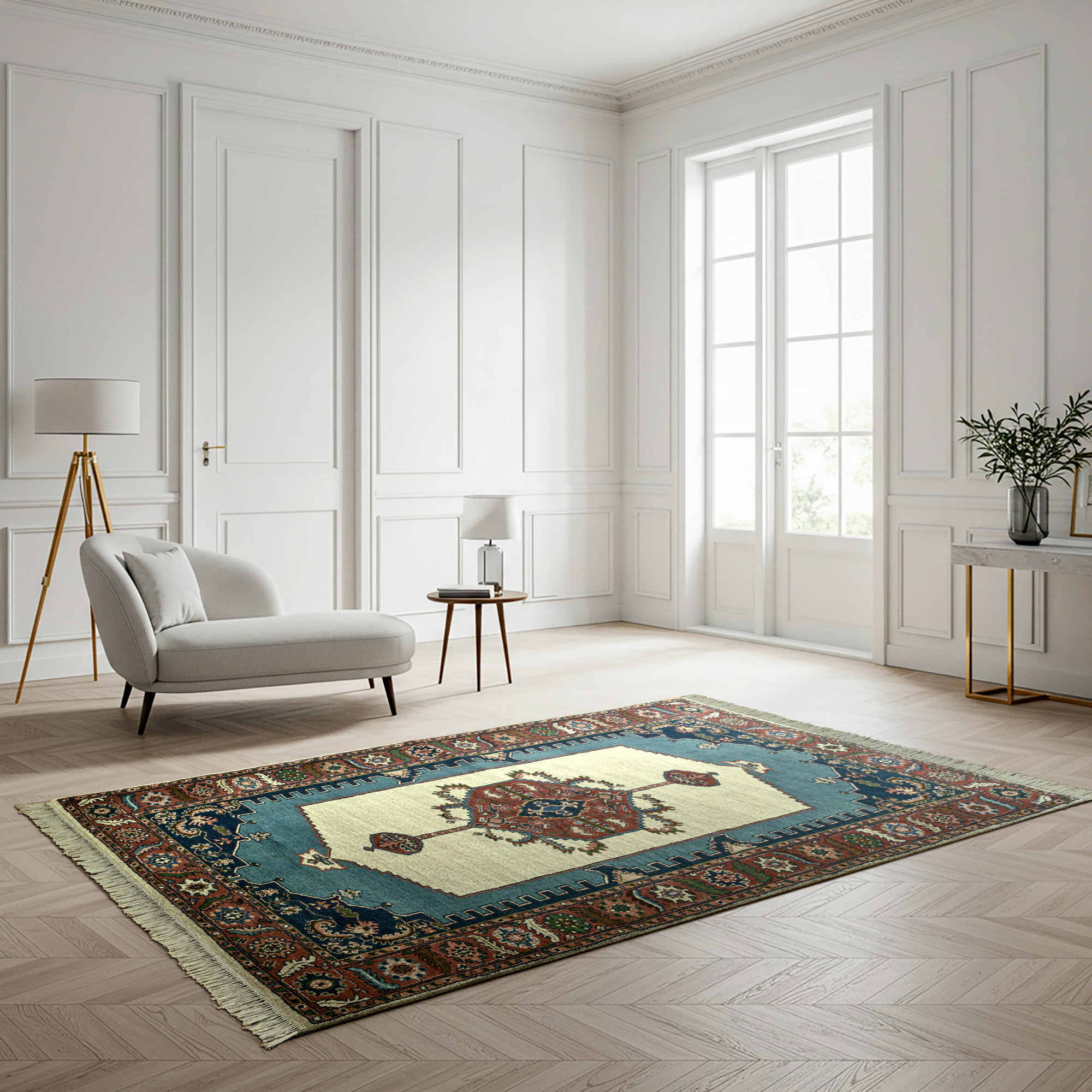Chatsworth Hand Knotted Rug Collection, Kensington Ivory