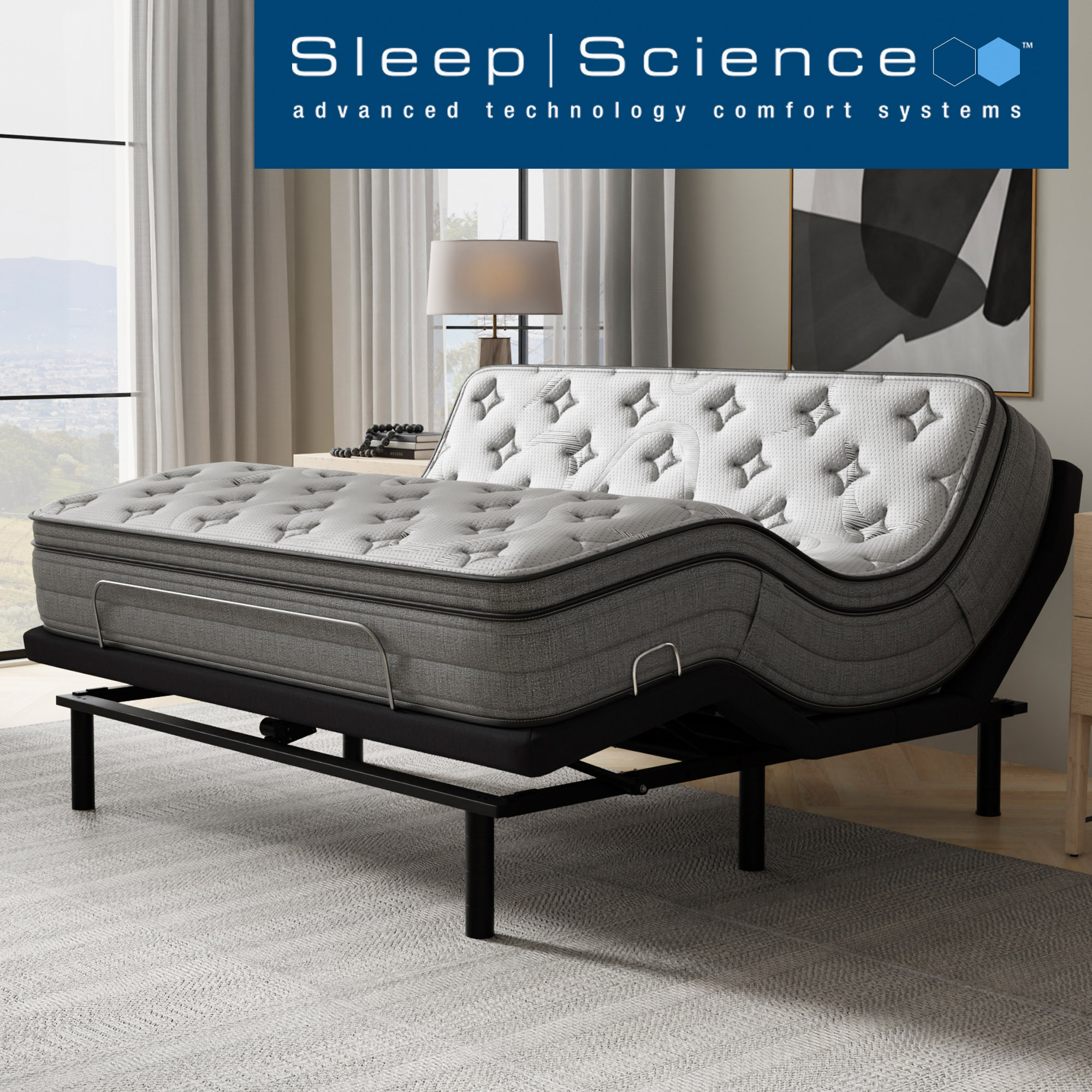 Sleep Science 13' Align IQ Euro Top Memory Foam Mattress with Adjustable Base