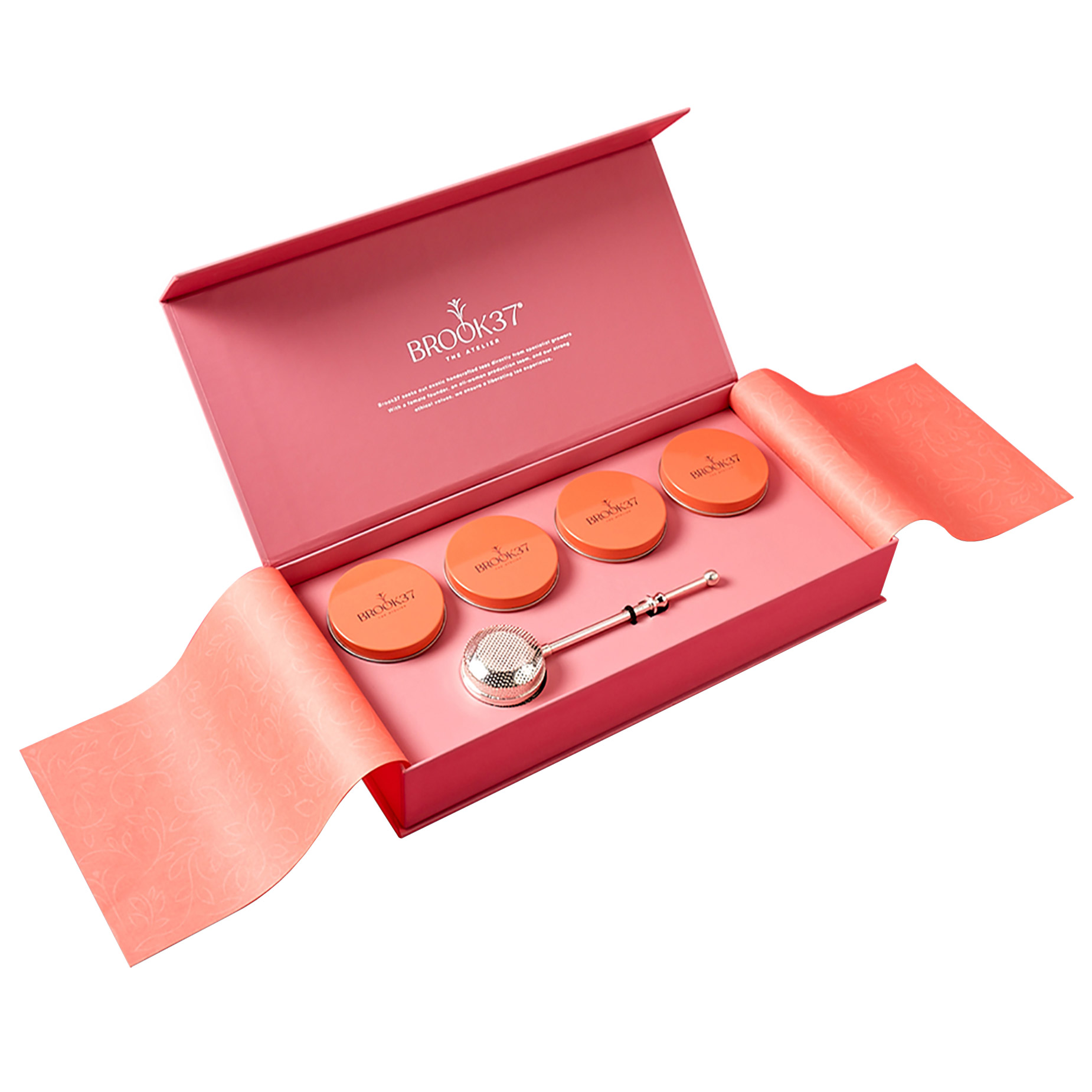 Brook 37 Amore Giftbox Loose Leaf Tea Collection, 4 Tin Pack, 4oz total