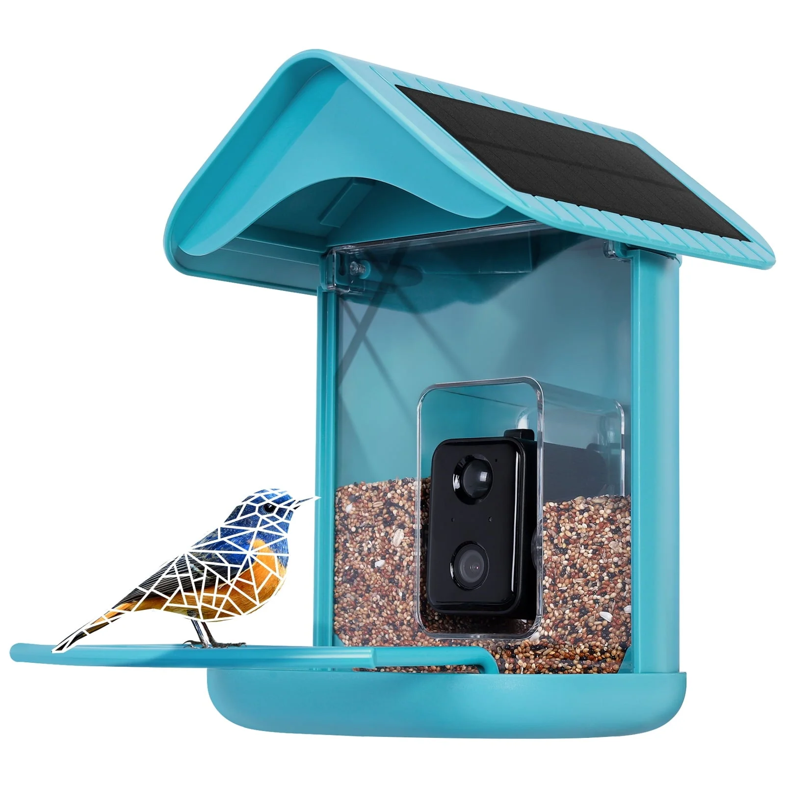 Cuckoo Smart Bird Feeder with Camera, Bird Camera with 1080P HD Video, APP Real-Time Notifications, AI Identify Bird, WiFi Connection & Solar Panel