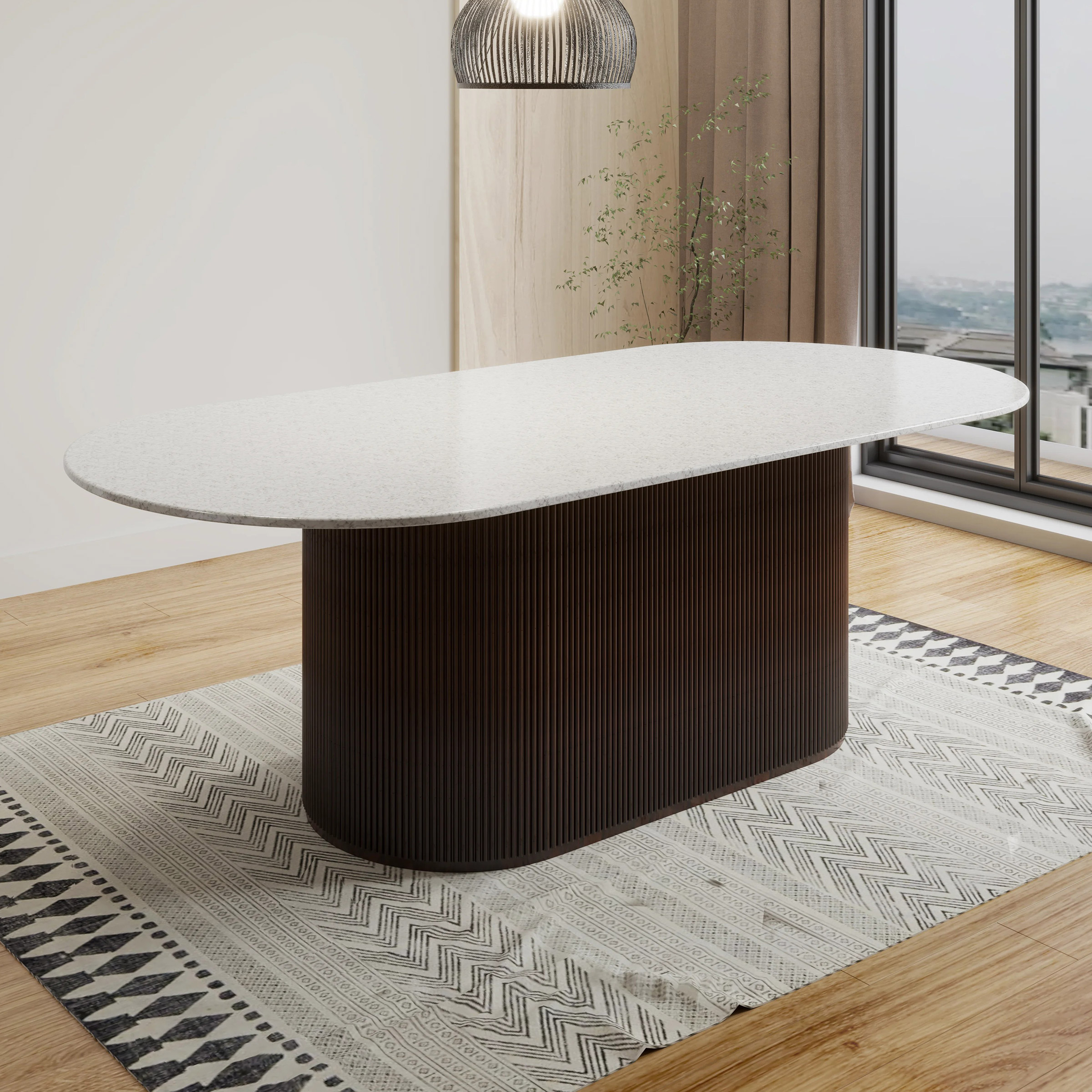 Astoria 86' Carrara Quartz Dining Table