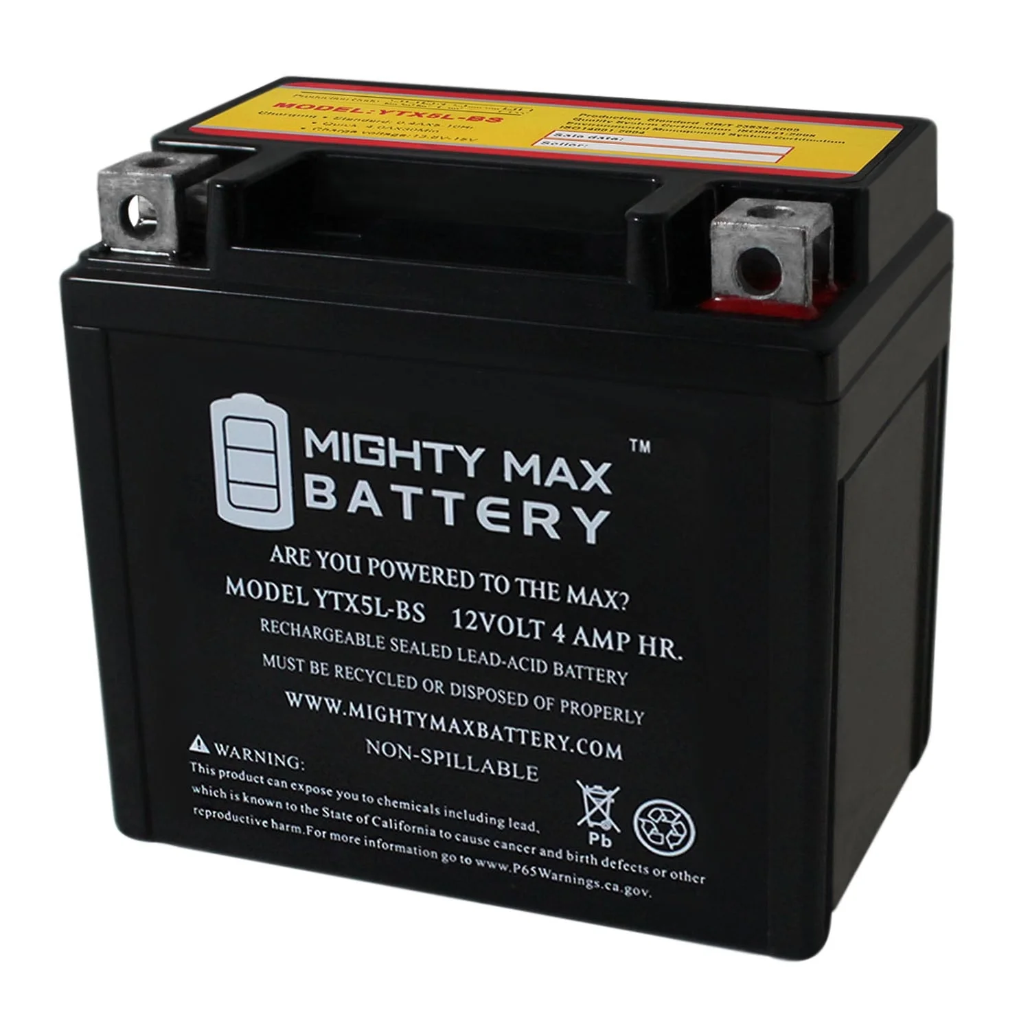 YTX5L-BS Replacement Battery for YAMAHA WR250F 250CC 08-'09