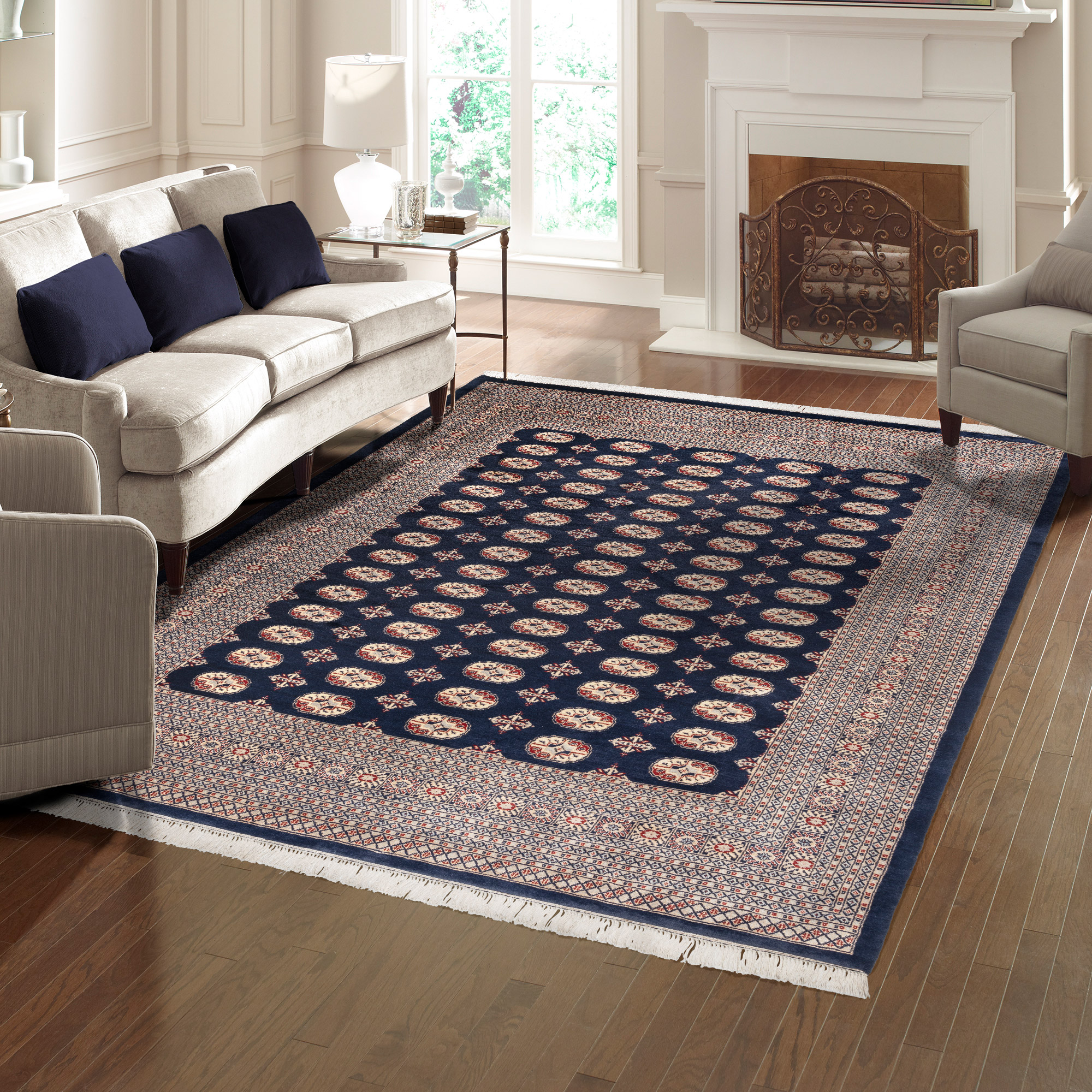 Pakistani Hand Knotted Rug Collection, Royal Bukhara Navy