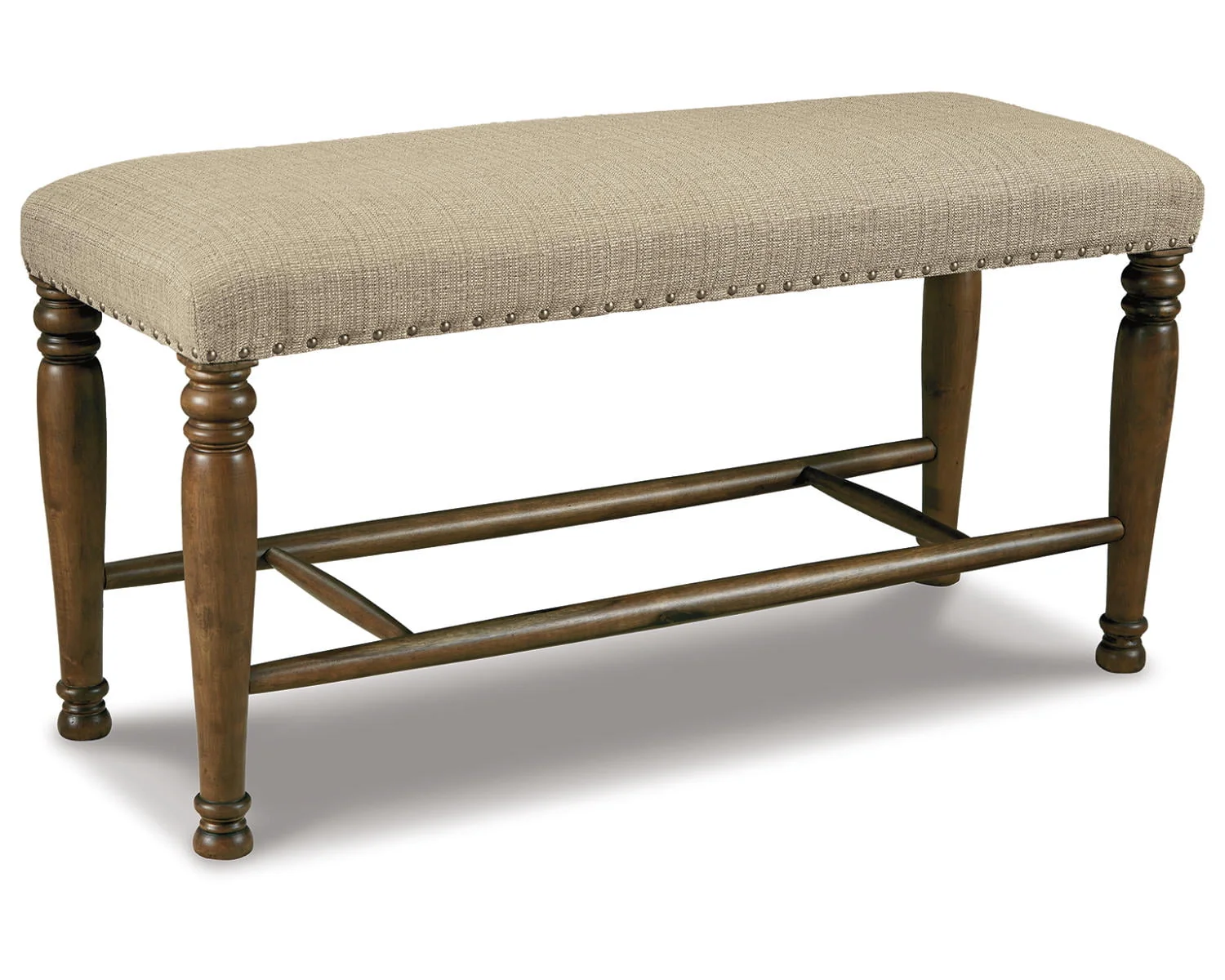 Signature Design by Ashley Lettner Counter Height Upholstered Dining Room Bench, Brown