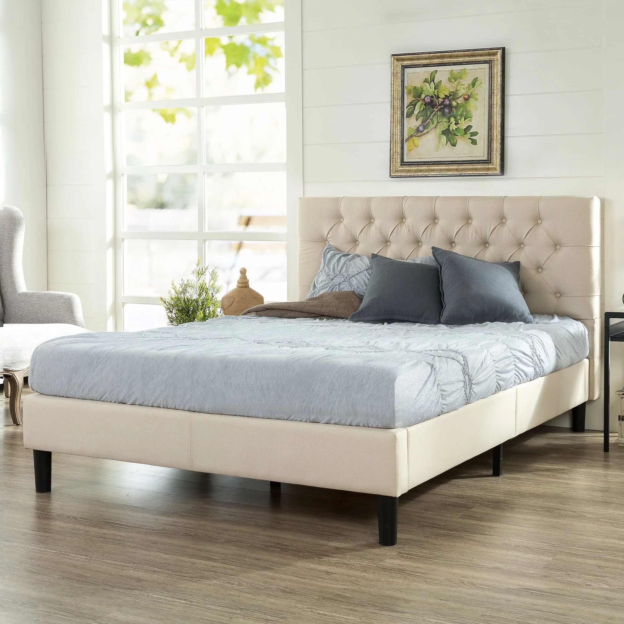 Zinus Misty 42" Upholstered Platform Bed Frame, King