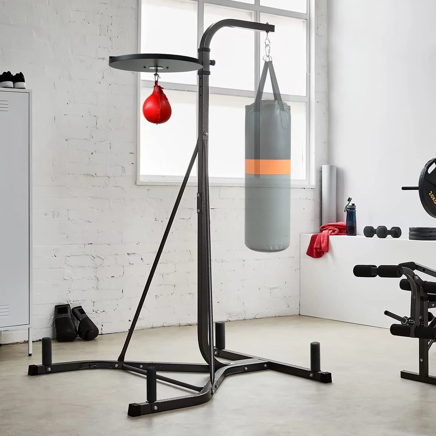 Erommy Boxing Bag Stand Premium Material with Speed Bag for Speed Training, Up to 220 lbs