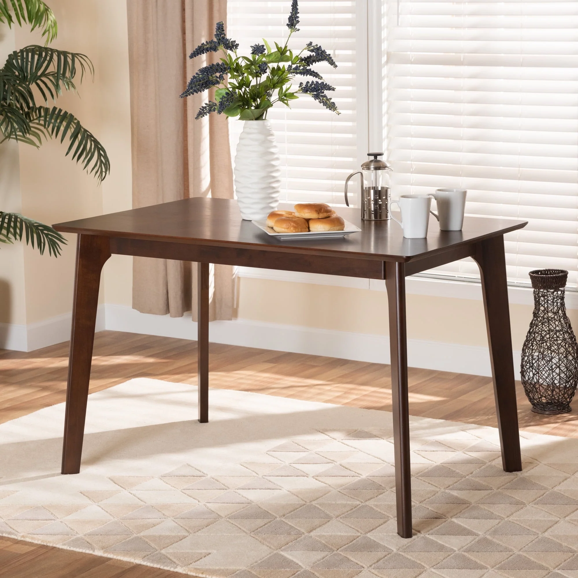 Baxton Studio Seneca Modern and Contemporary Dark Brown Finished Wood Dining Table