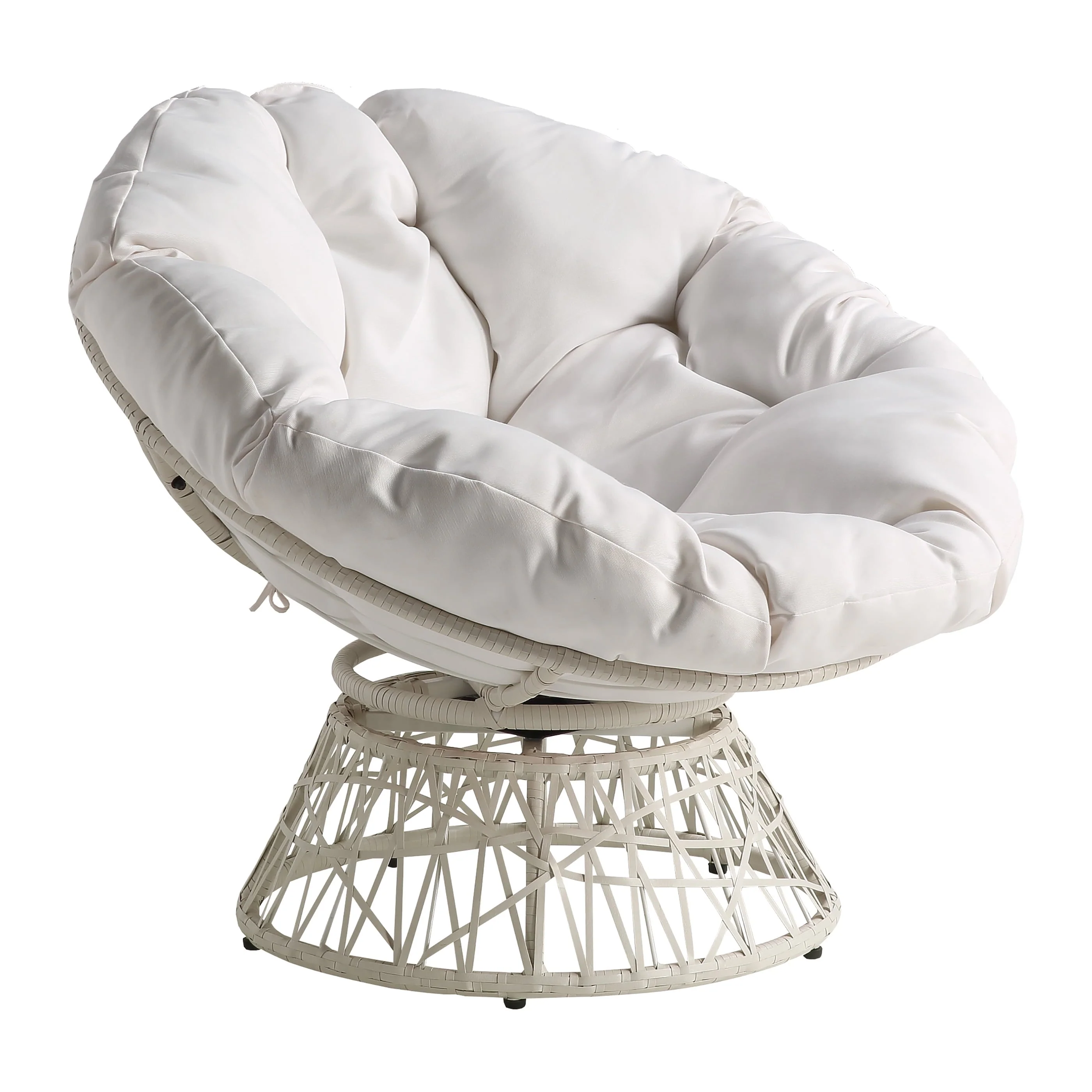 OSP Home Furnishings Wicker Papasan Chair with 360-Degree Swivel, 40” W x 36” D