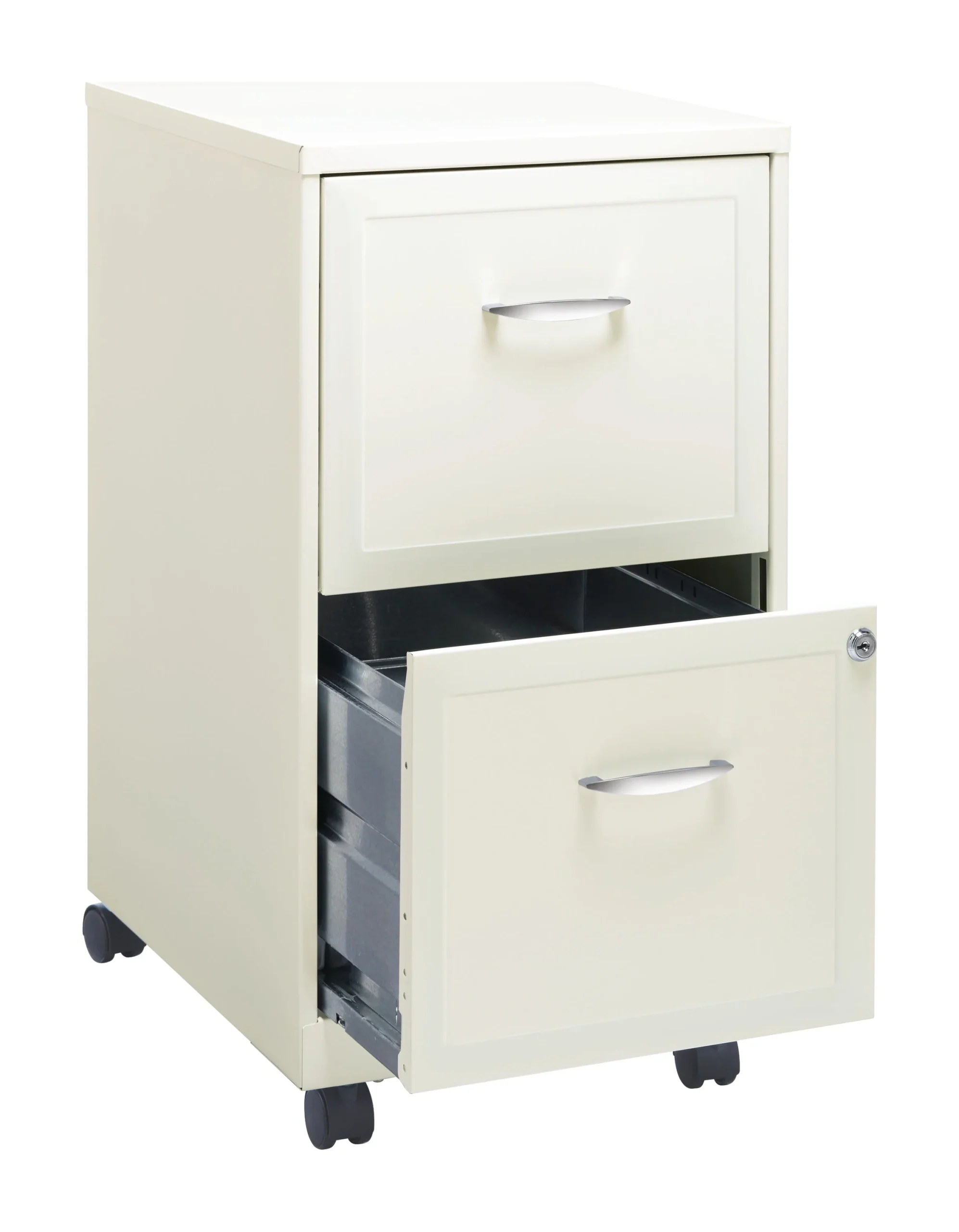 Space Solutions 18" Deep 2 Drawer Mobile Letter Width Vertical File Cabinet, White