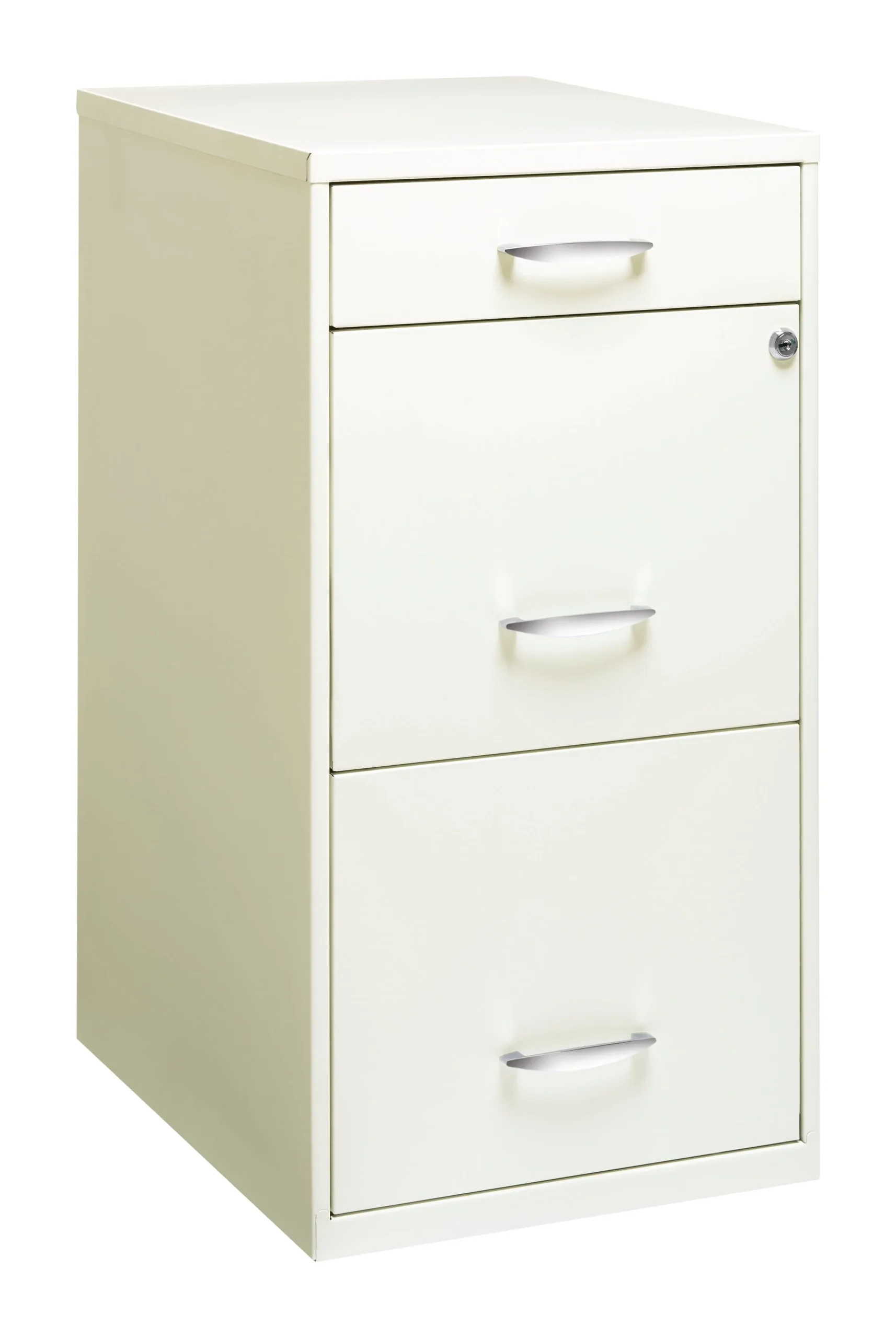 Space Solutions 3 Drawer Letter Width Vertical File Cabinet with Pencil Drawer, White