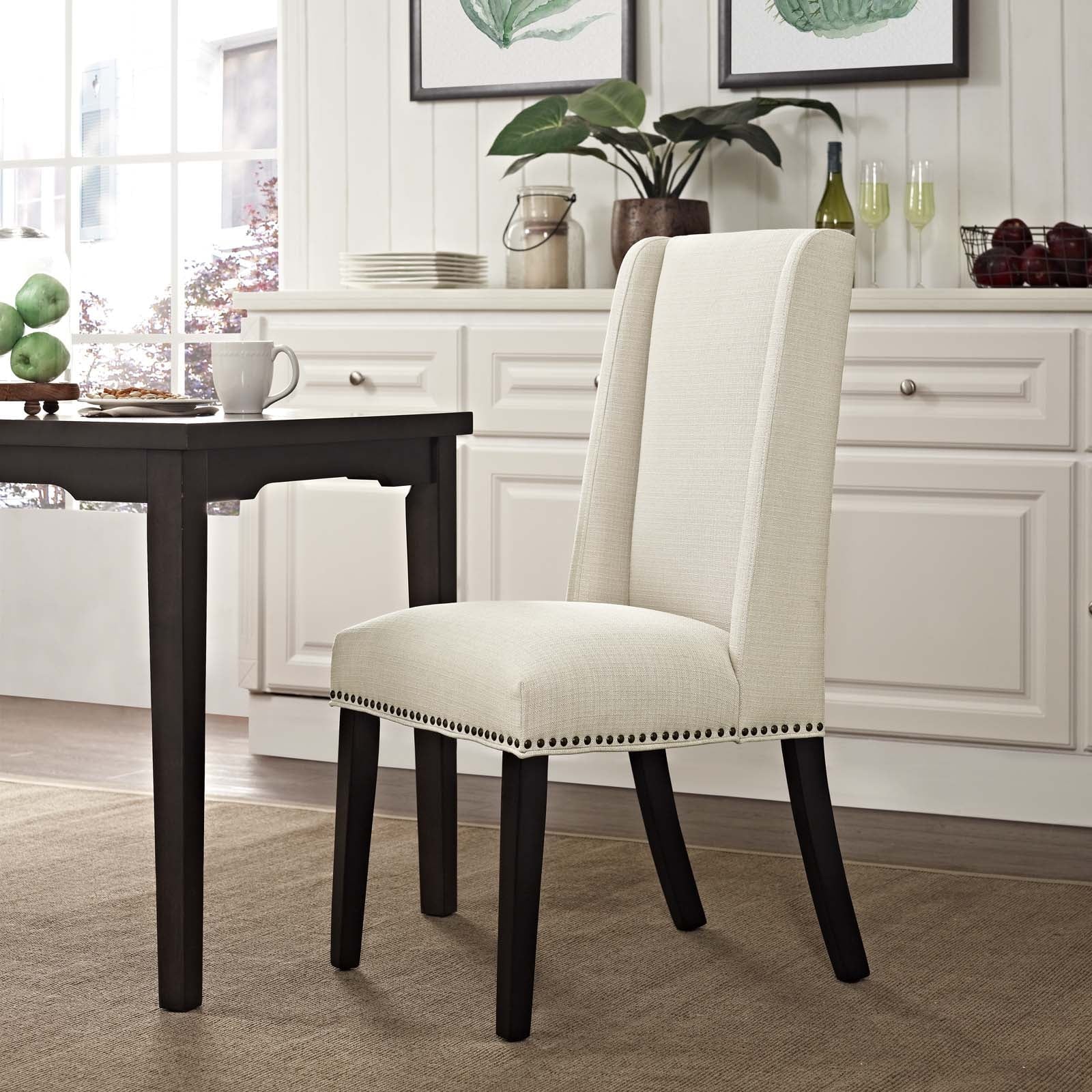 Modway Baron Fabric Dining Chair in Beige