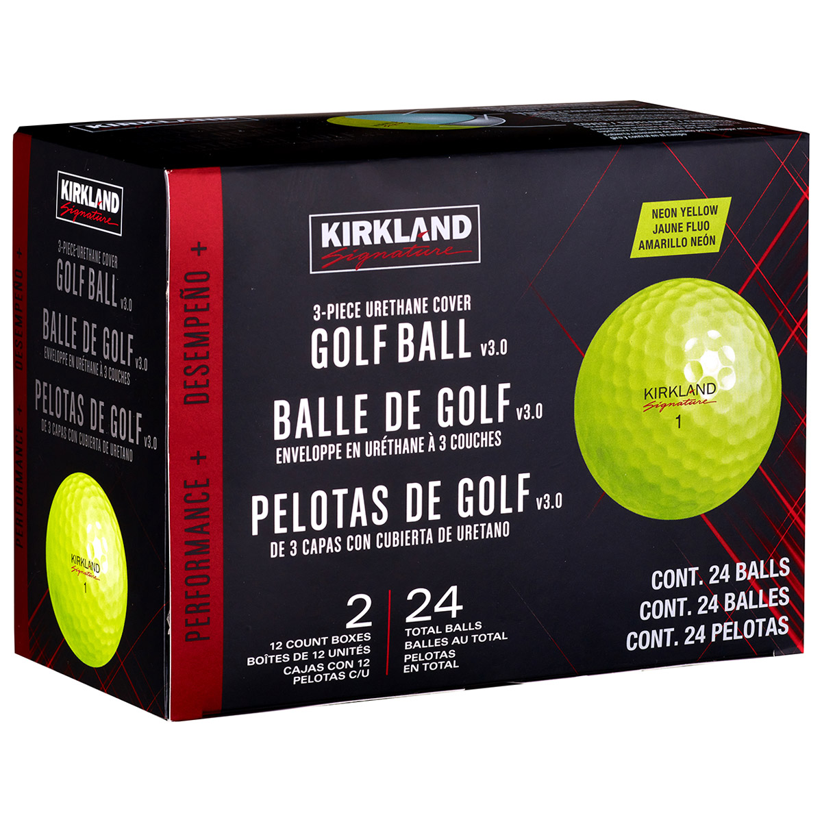 Kirkland Signature V3.0 Yellow Golf Ball, 2-dozen