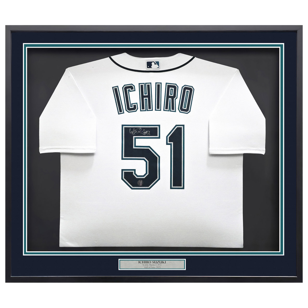 Ichiro Suzuki Autographed Framed White Nike Jersey Seattle Mariners '#51' - MCS Authenticated
