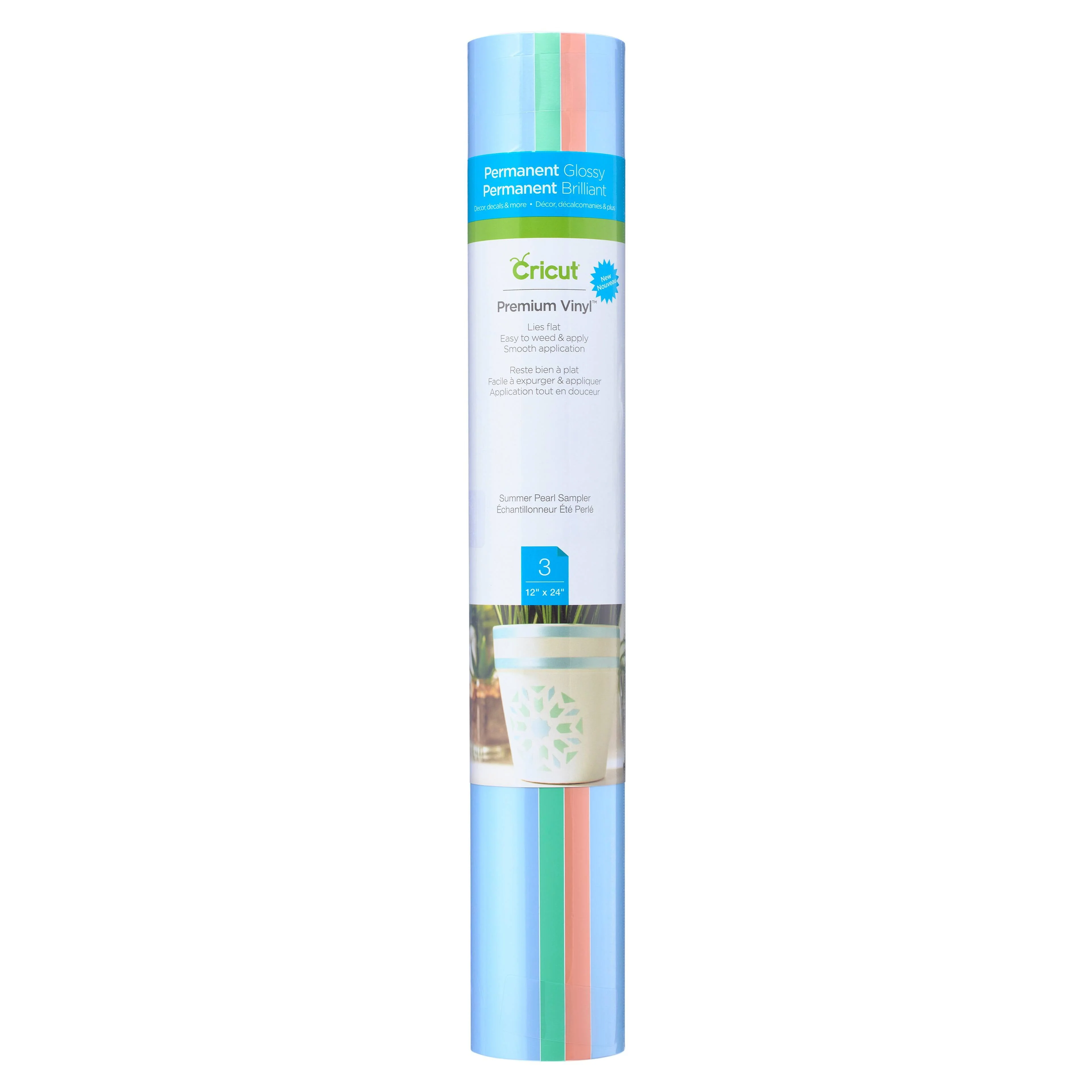 9 Packs: 3 ct. (27 total) Cricut® Premium Pearl Pastel Vinyl, Summer