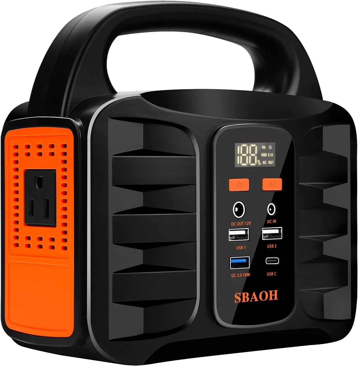 SBAOH Portable Power Station, 155Wh 42000mAh Outdoor Solar Generator with 110V/150W(Peak 200W) AC Outlet and USB-C PD(30W) Port, Power Supply for Outdoor Camping RV Trip, Home Emergency Outage