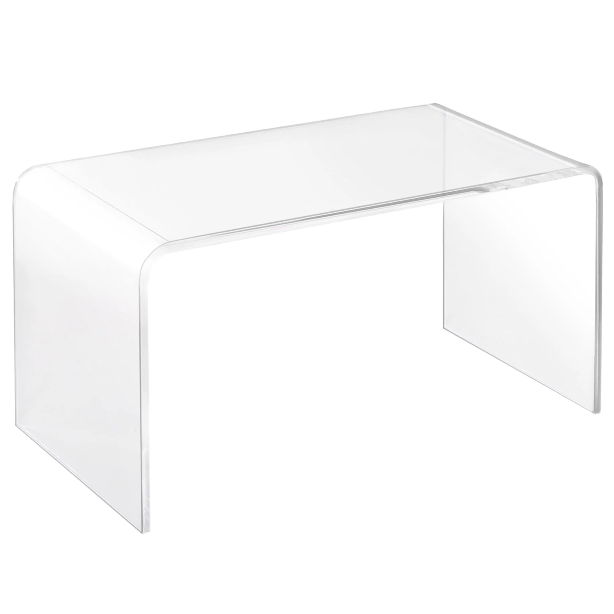 HOMCOM 32" Long Rectangle All Acrylic 15mm Thick Waterfall Coffee Table, Clear