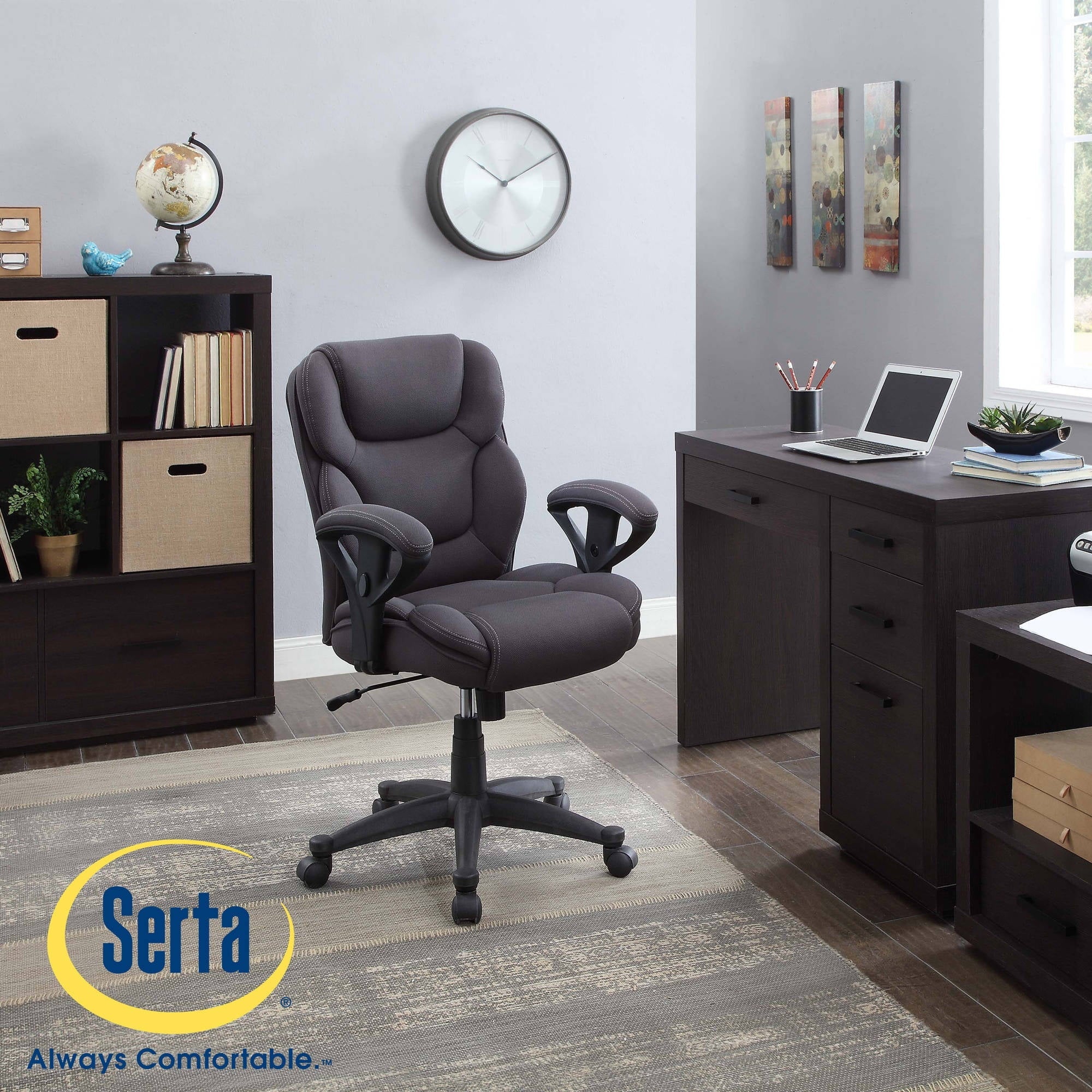 Serta Big & Tall Fabric Manager Office Chair, Supports up to 300 lbs, Gray