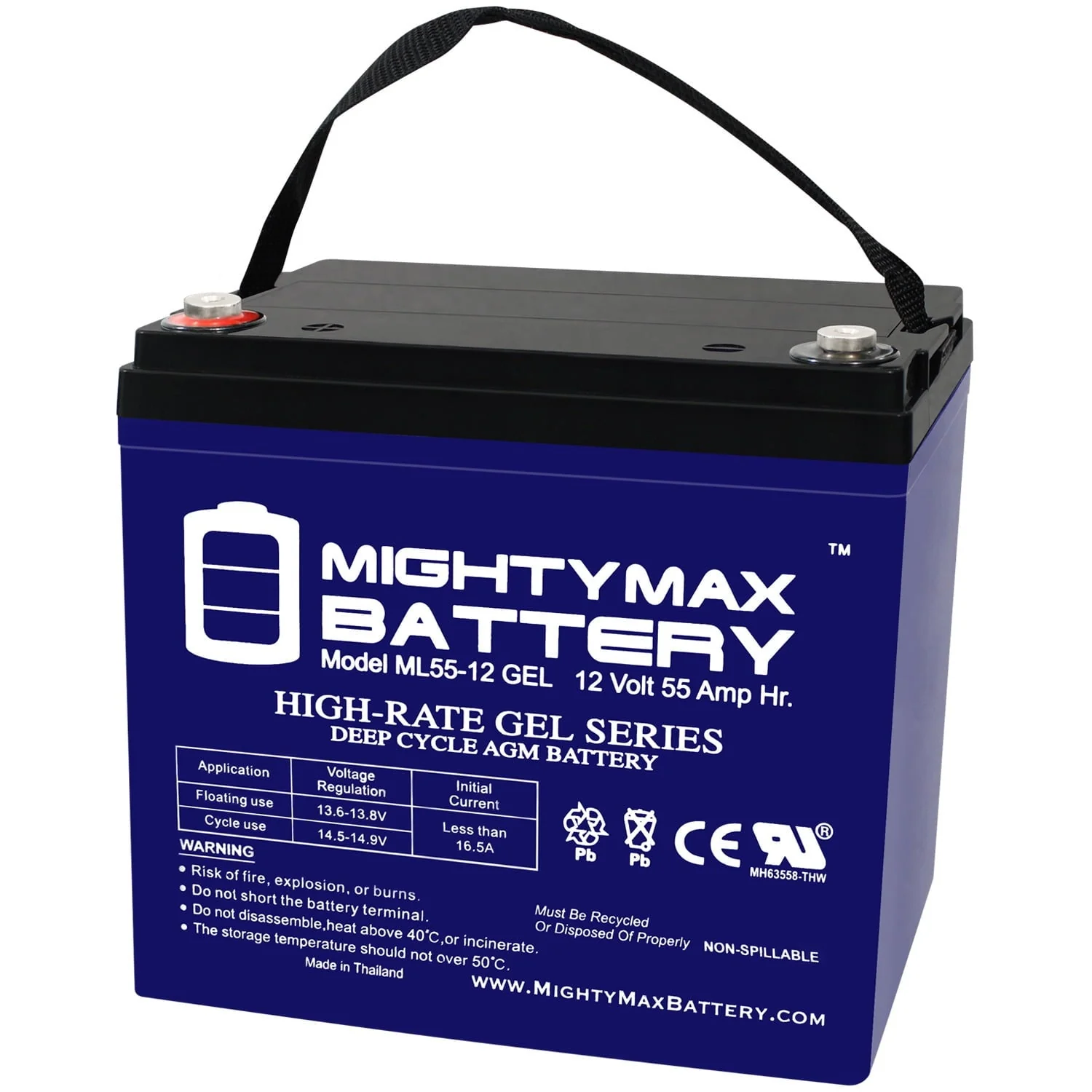 12V 55AH GEL Replacement Battery for 22NF VMAX MB96