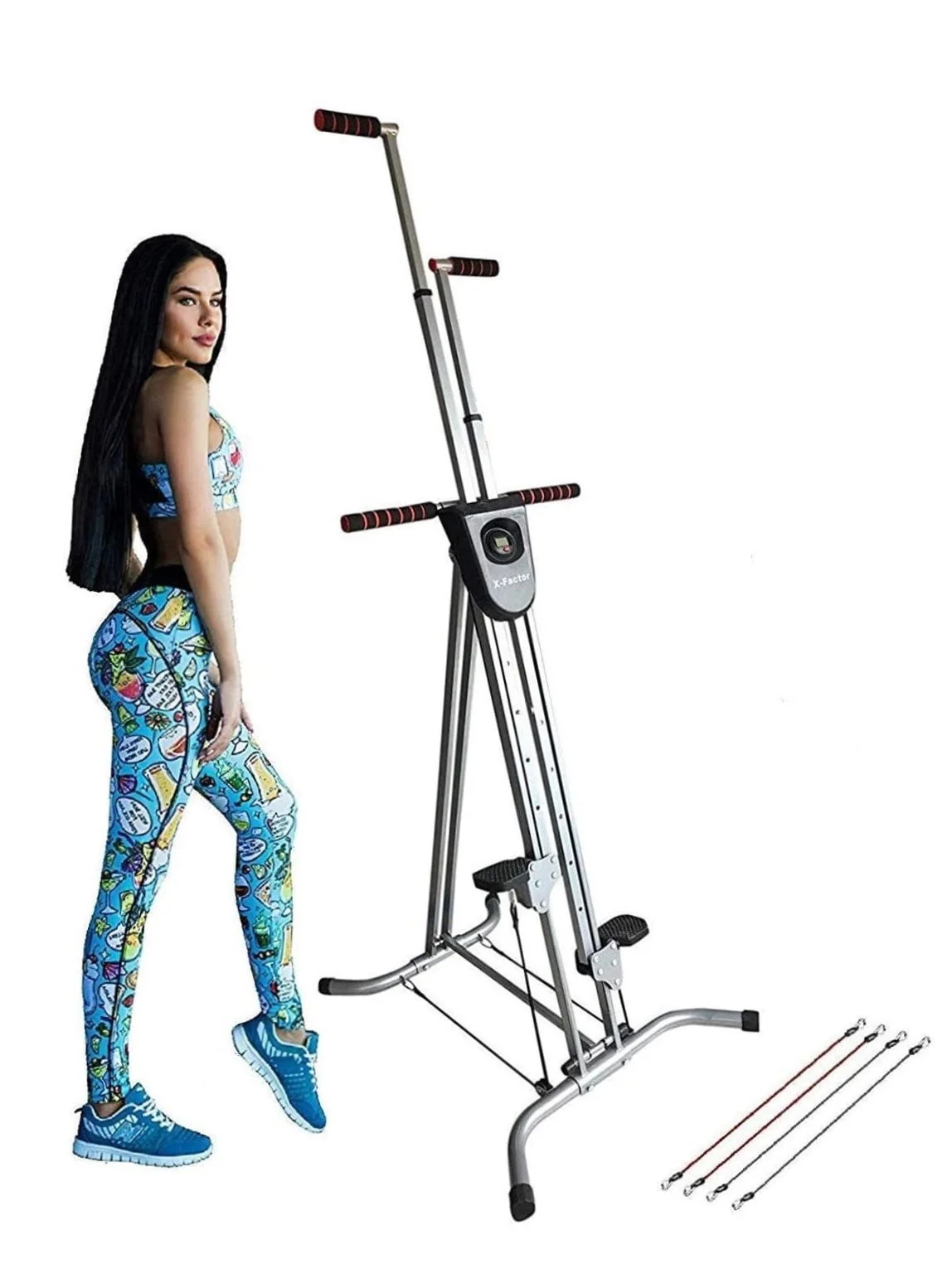 X-Factor Vertical Climer Exercise Machine Stair Stepper Climbing Equipment for Home Gym Full Body Cardio Workout Folding Heavy Duty Frame