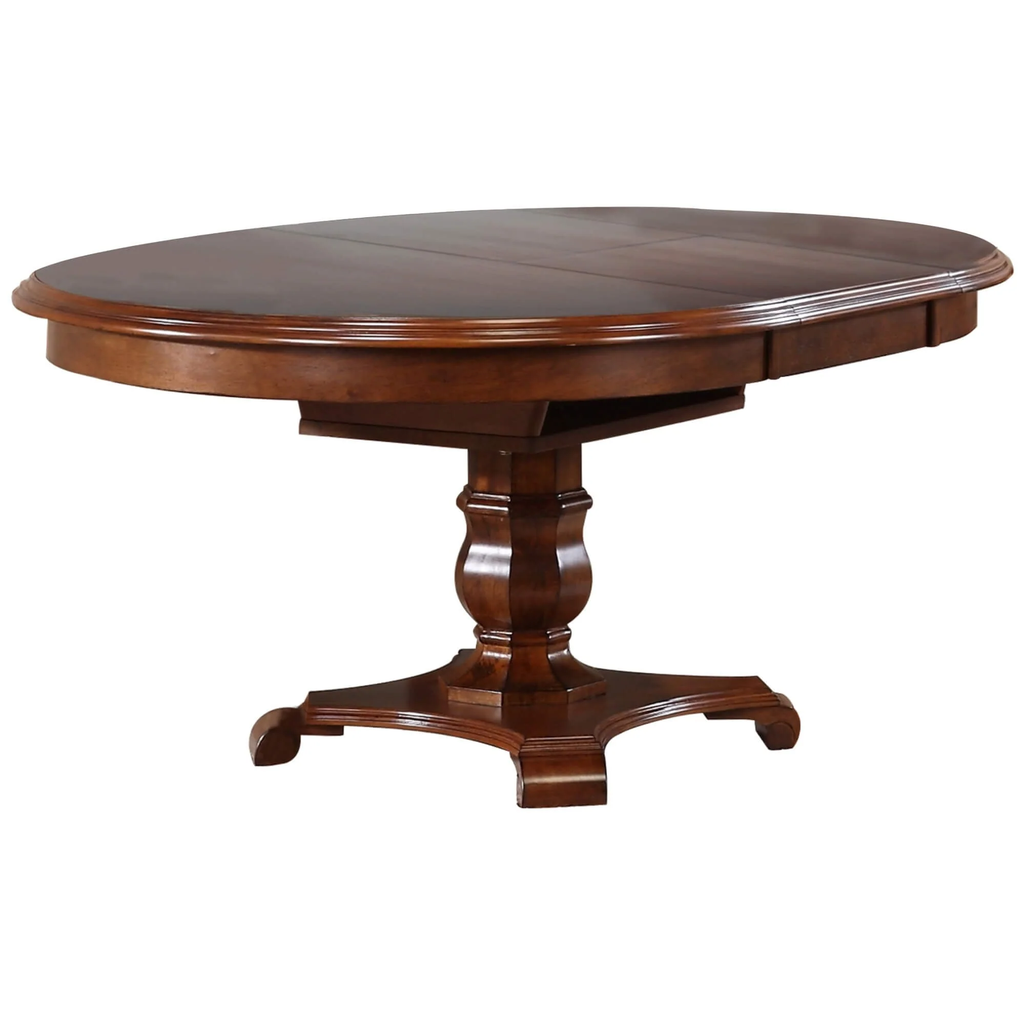 Sunset Trading Andrews 48" Round or 66" Oval Butterfly Leaf Extendable Dining Table | Chestnut Brown | Seats 6