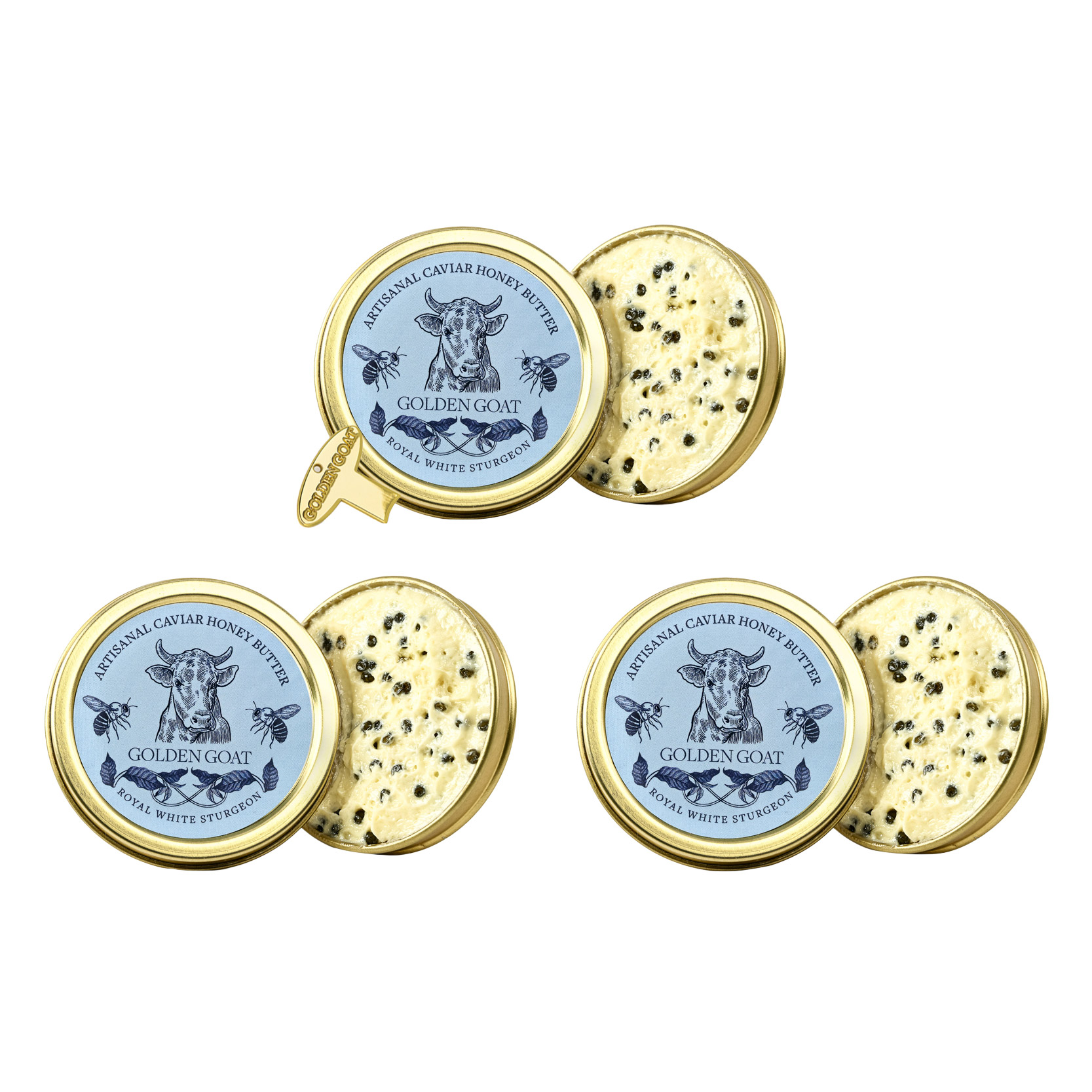 Golden Goat Artisanal Honey Caviar Butter 3pk, 5.2oz,150g Total