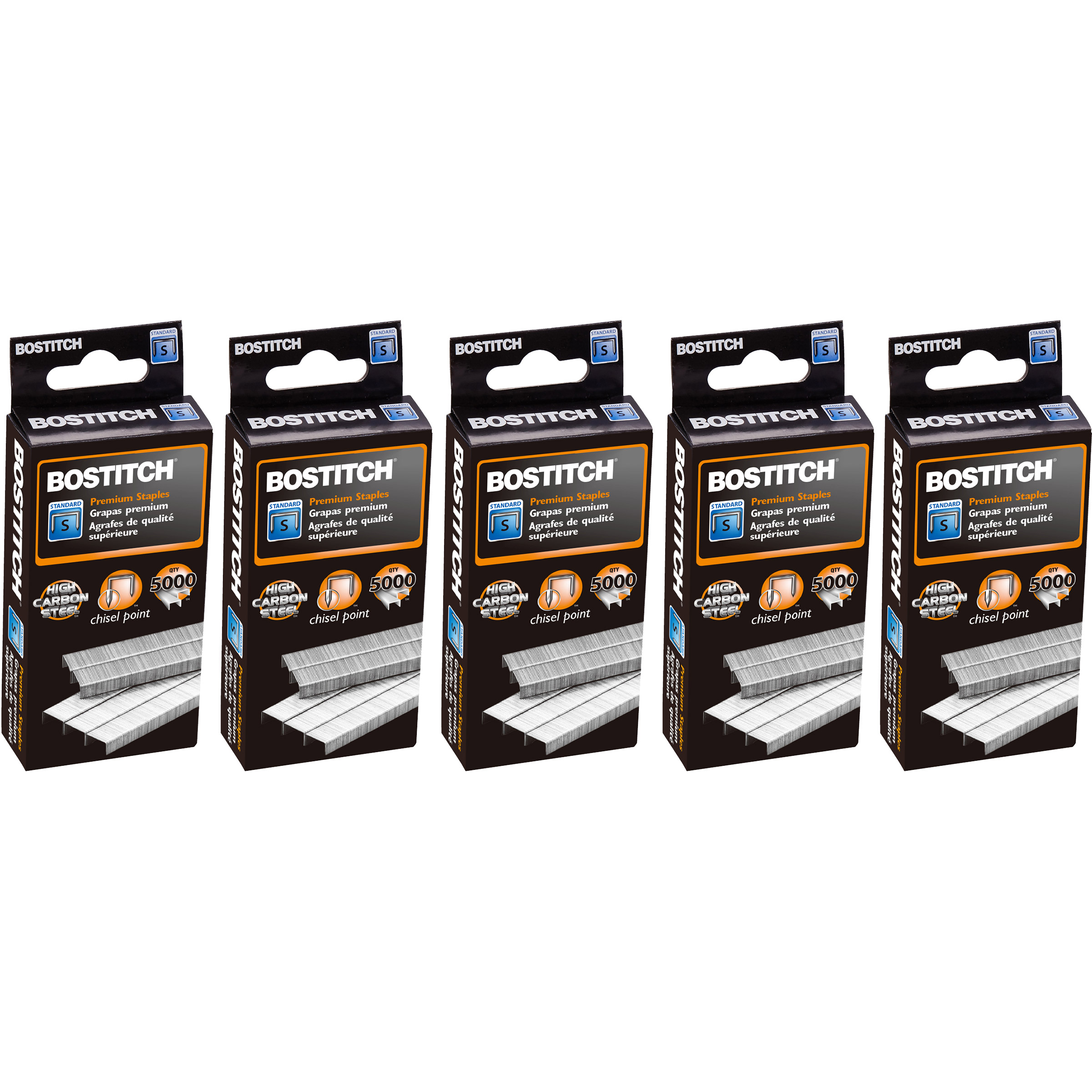 Bostitch 1/4' Premium Staples, Standard Chisel Point, 5,000 Staples, 5-count