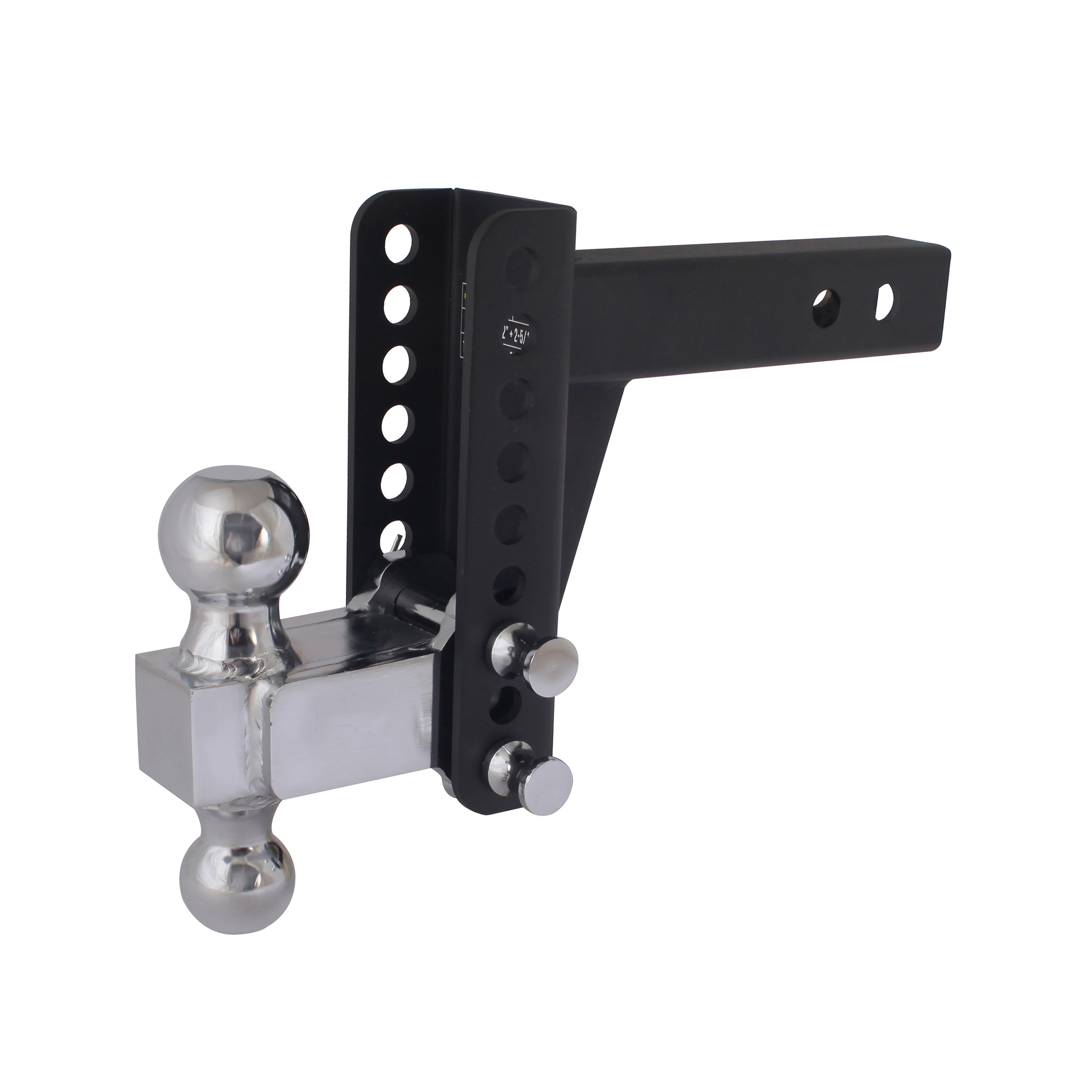 Trailer Valet Blackout 14,000 lbs Capacity Adjustable Steel Drop Hitch, 0-6' Drop, 2' and 2-5/16' Ball