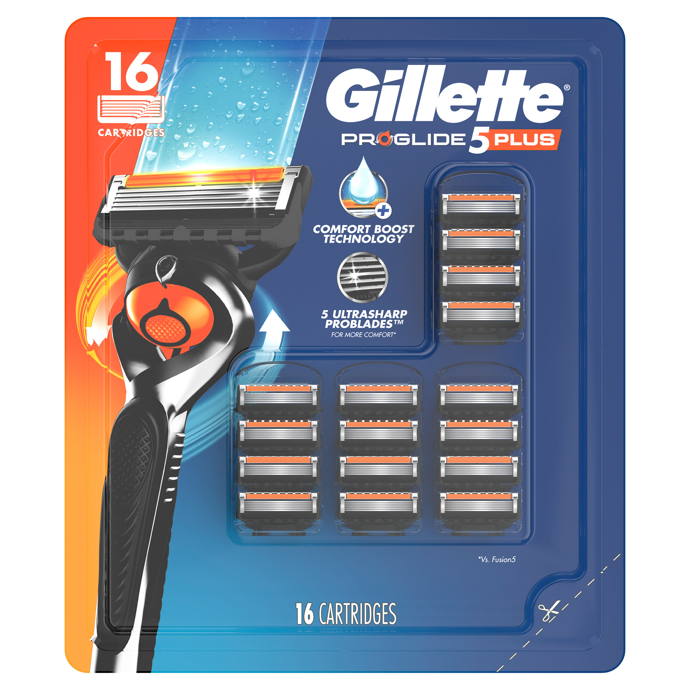 Gillette Proglide Plus Razor Cartridge Refills, 16-count