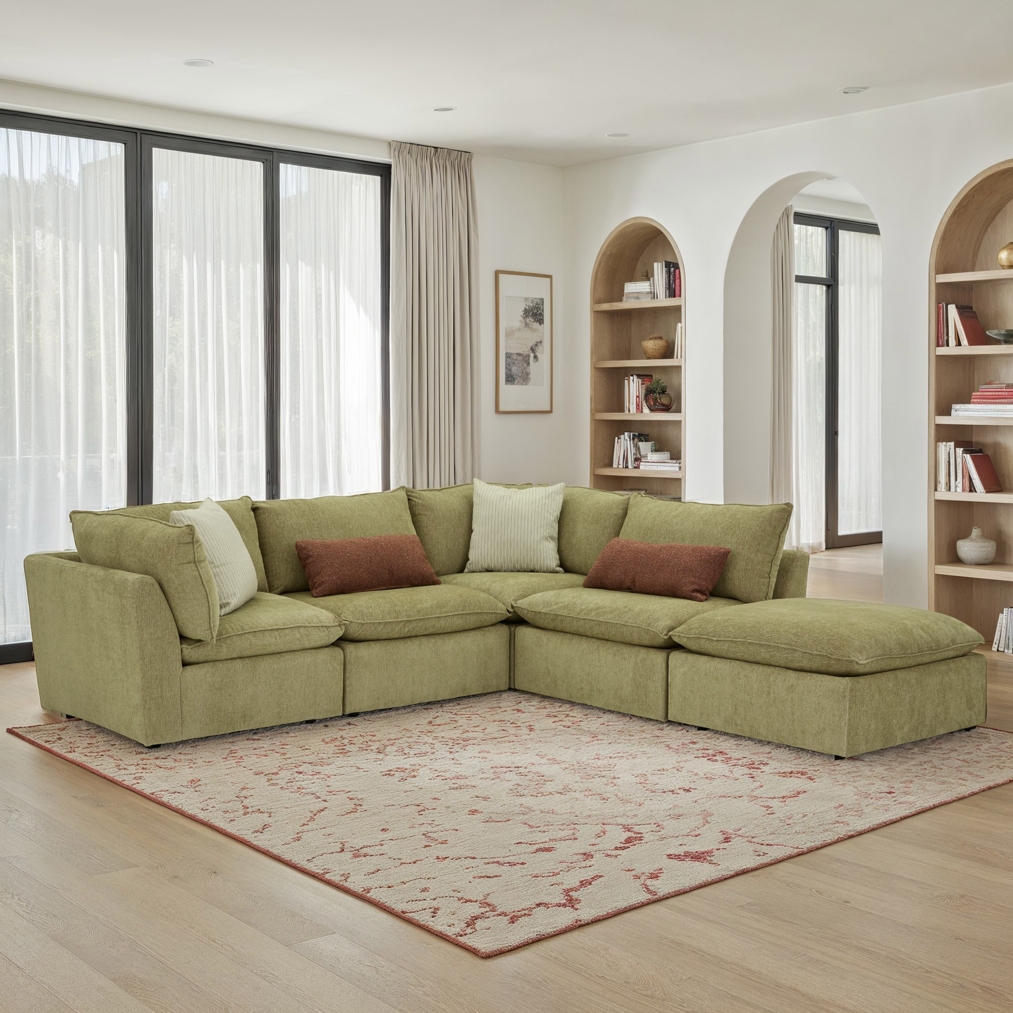 West Sixth Liam 5-Piece Fabric Modular Sectional