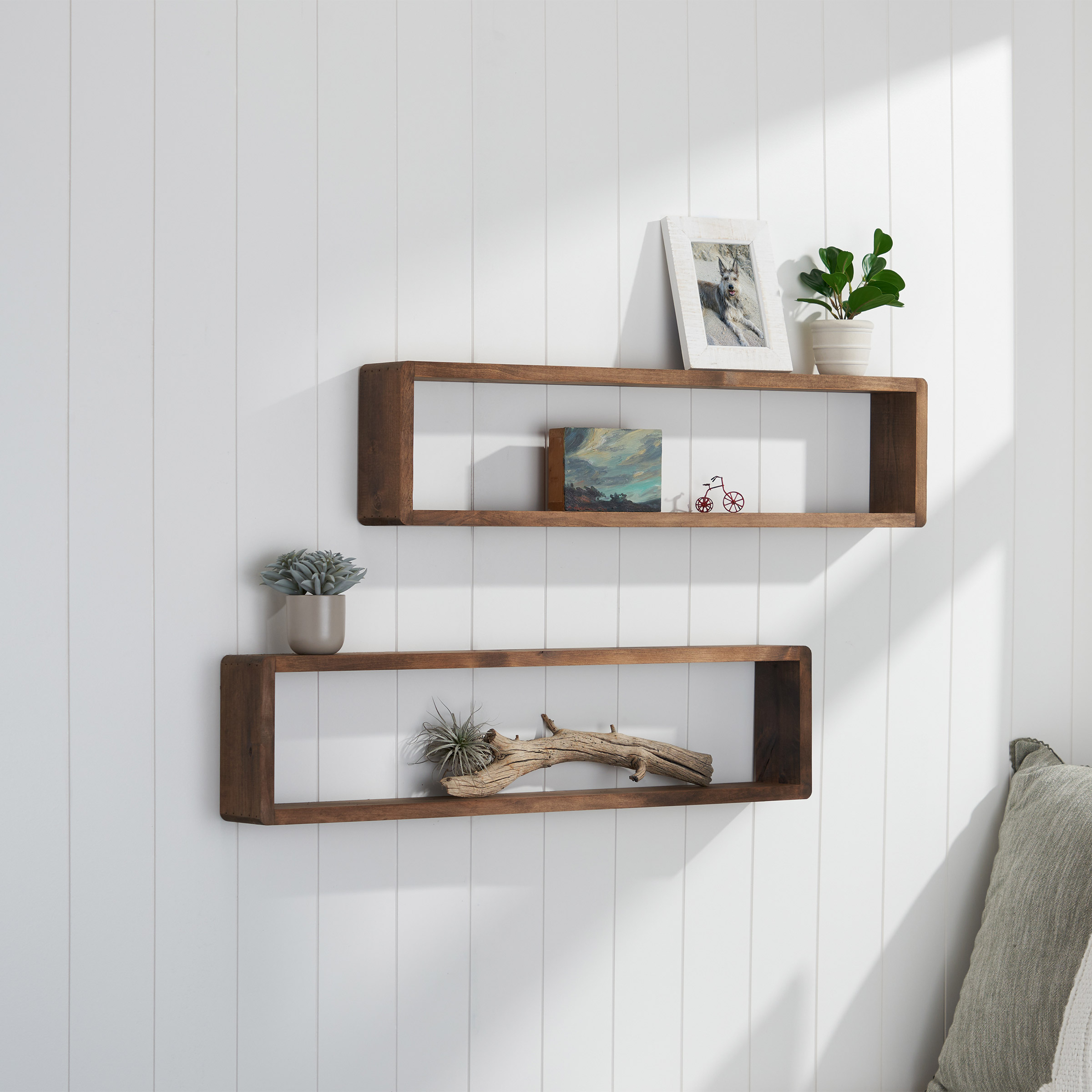 TRINITY Stackable Floating Box Shelf, 2-pack
